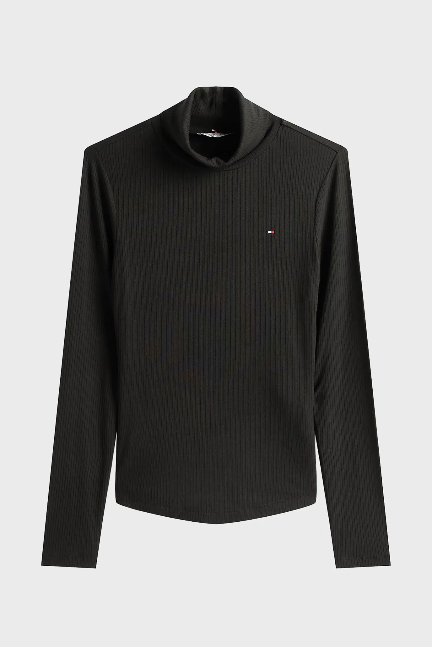 Жіночий чорний гольф SLIM 5X2 RIB ROLL-NK 5