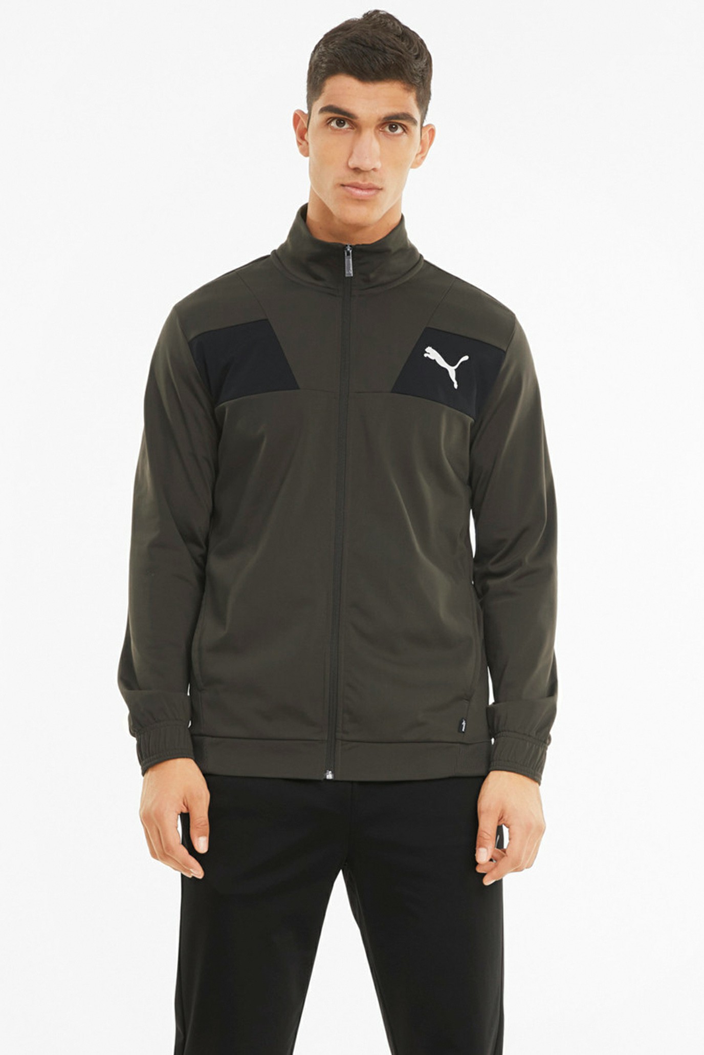 puma black and green tracksuit