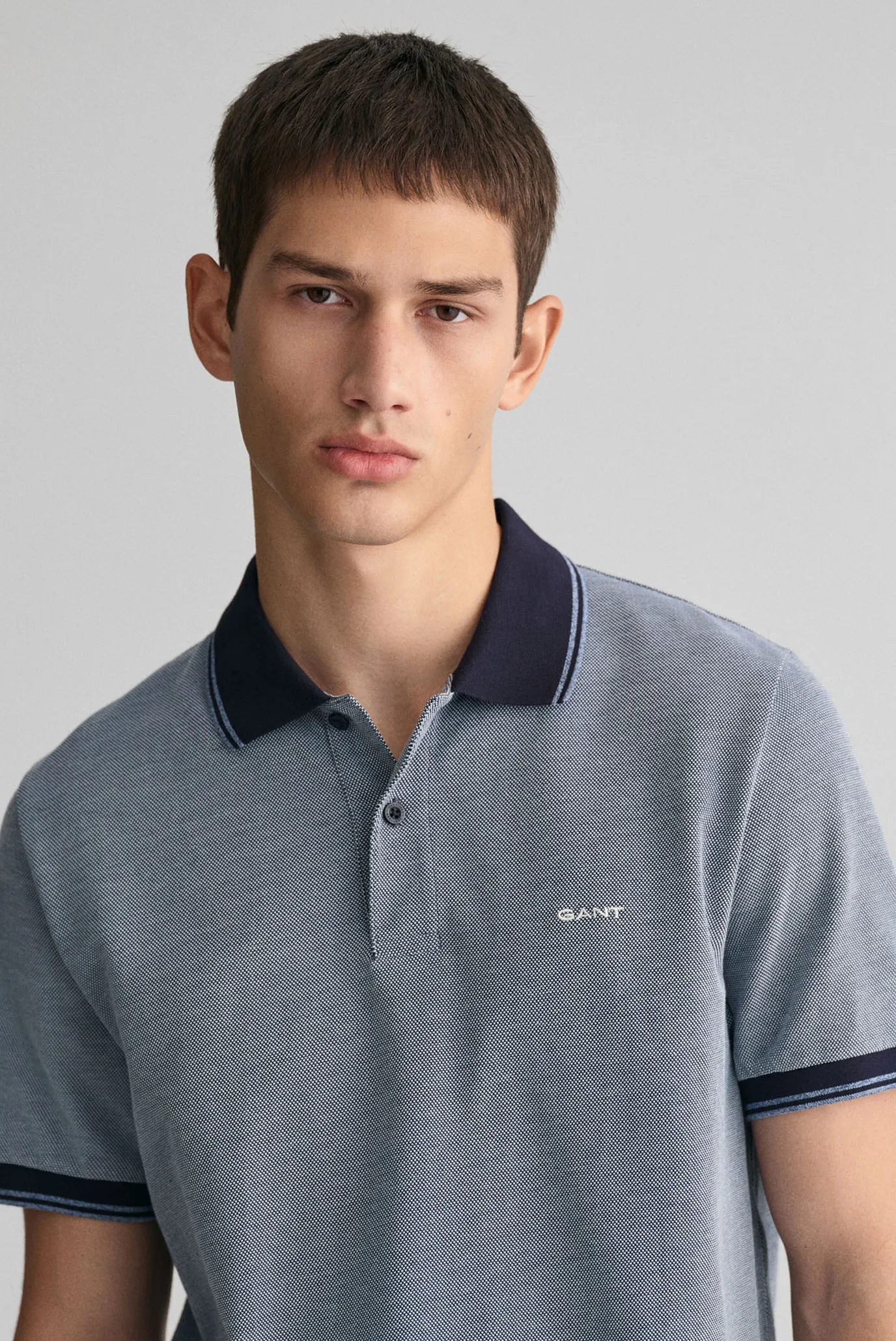 Мужское синее поло 4-COL OXFORD SS PIQUE 4