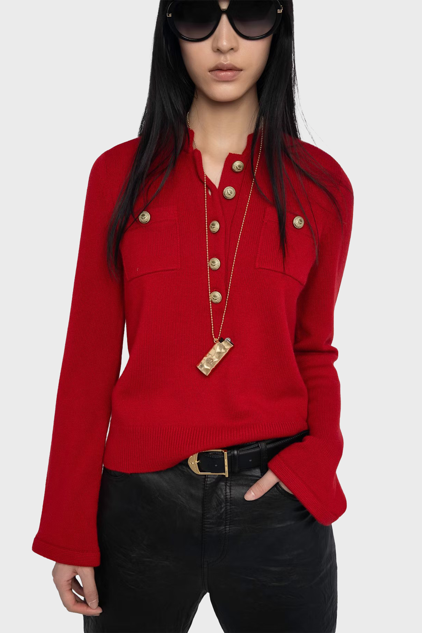Женская красная шерстяная кофта Lucas Красный M ZADIG&VOLTAIRE KWSW02831_LOVE Женская красная шерстяная кофта Lucas Красный M ZADIG&VOLTAIRE KWSW02831_LOVE