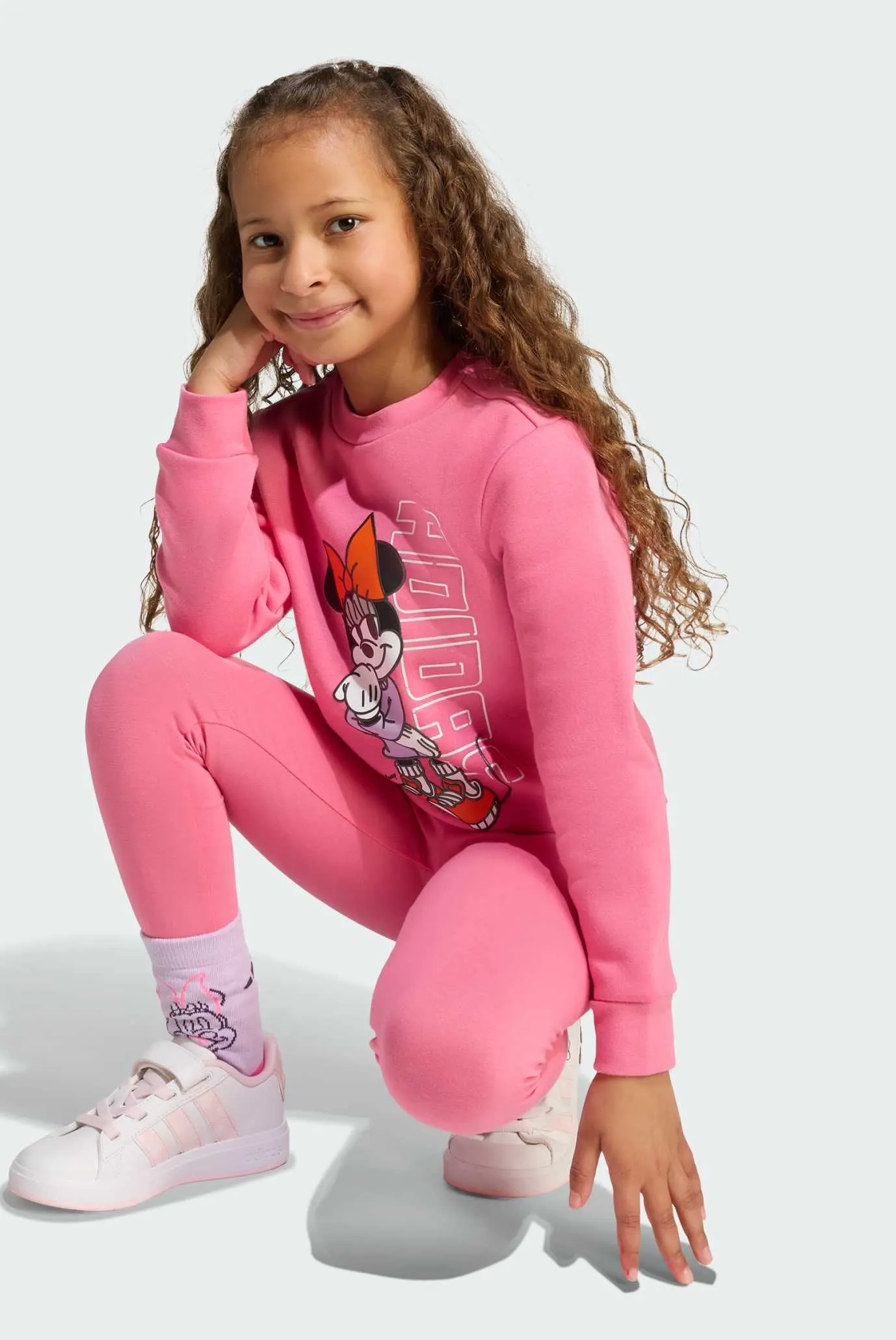 Детский розовый комплект одежды (свитшот, тайтсы) adidas Disney Minnie Mouse Kids 4