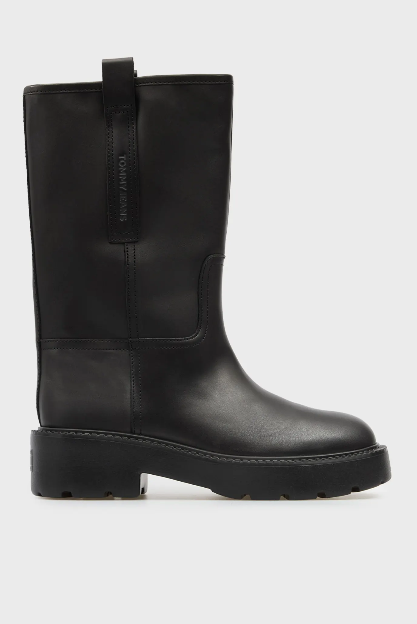Женские черные кожаные сапоги TUBULAR BOOT Черный 40 Tommy Jeans EN0EN02834