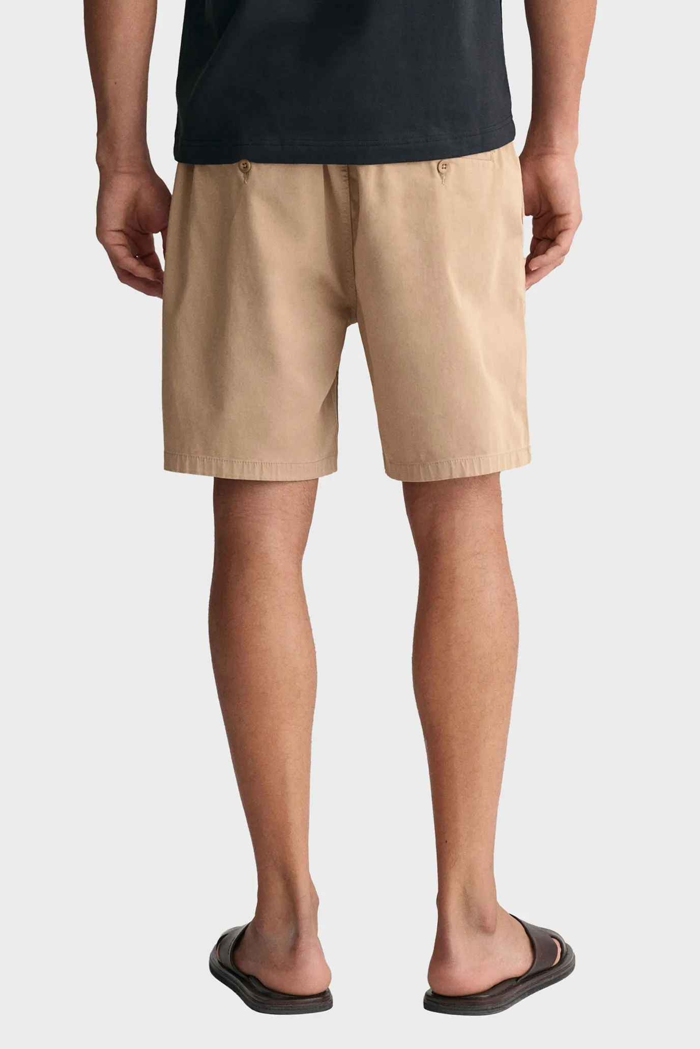 Мужские бежевые шорты DRAWSTRING LOGO 4