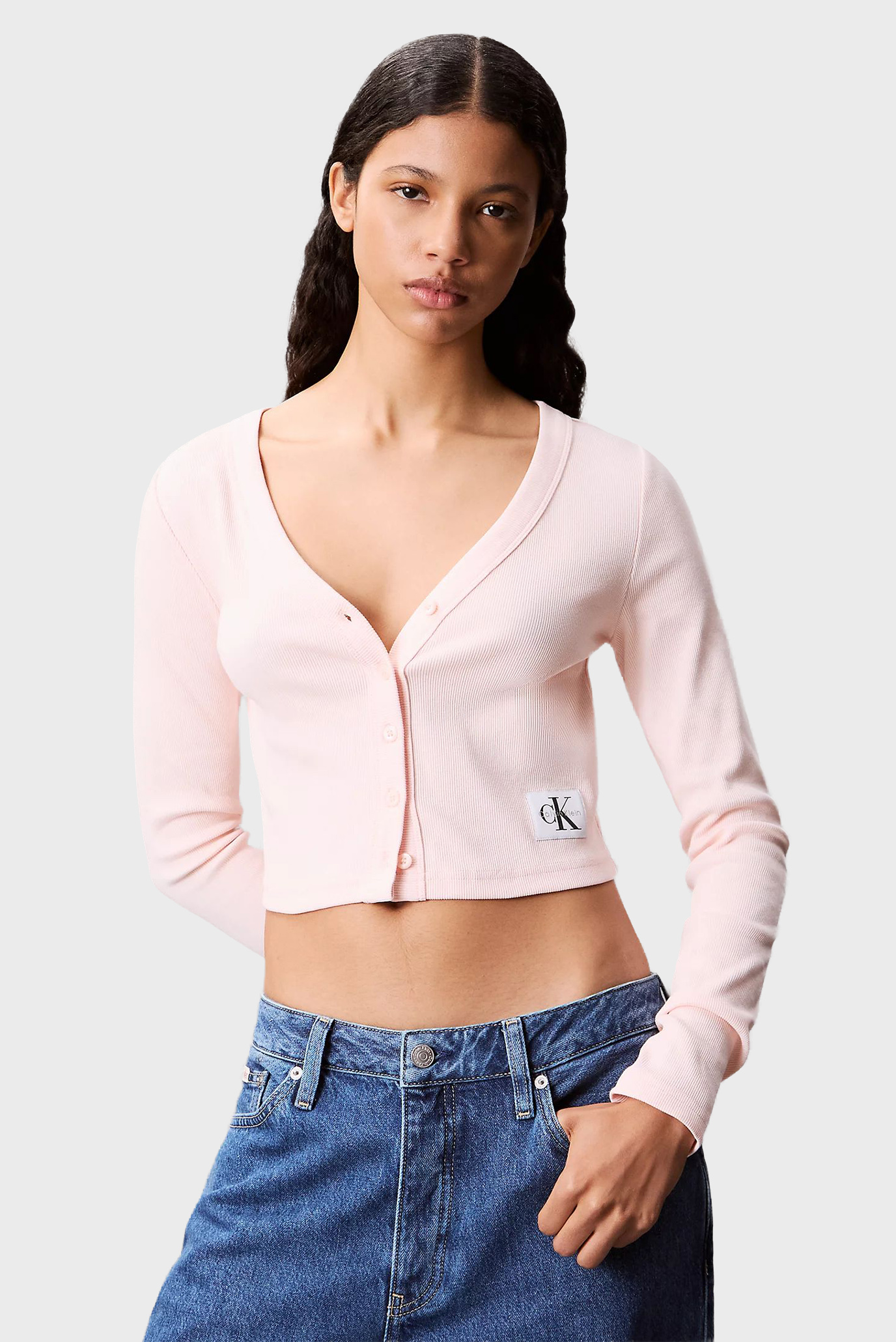 Женский розовый кардиган RIB CA Розовый M Calvin Klein Jeans LV047C204G Женский розовый кардиган RIB CA Розовый M Calvin Klein Jeans LV047C204G