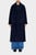 Женское темно-синее шерстяное пальто