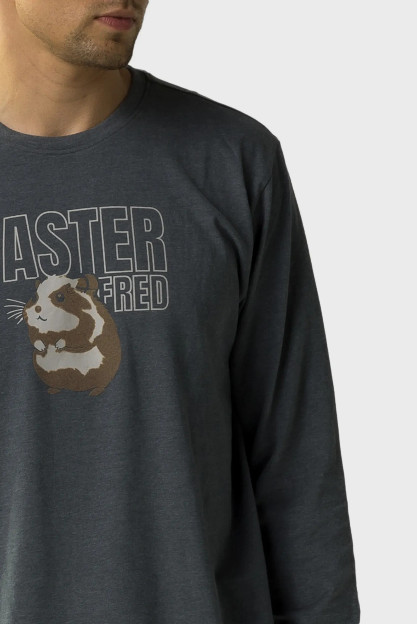 Мужская серая пижама (лонгслив, брюки) 3