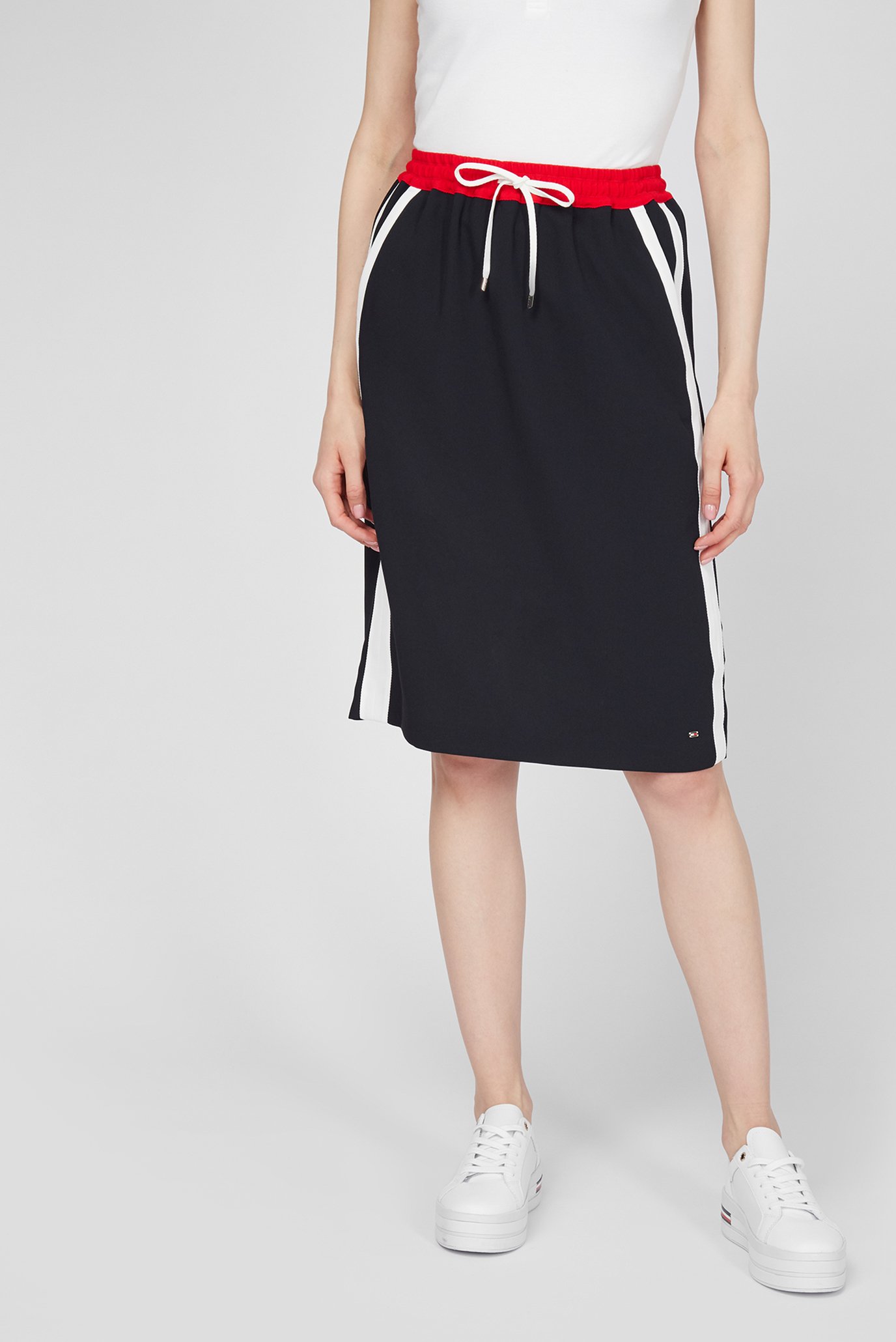 Женская темно-синяя юбка FLUID TWILL KNEE SKIRT 1