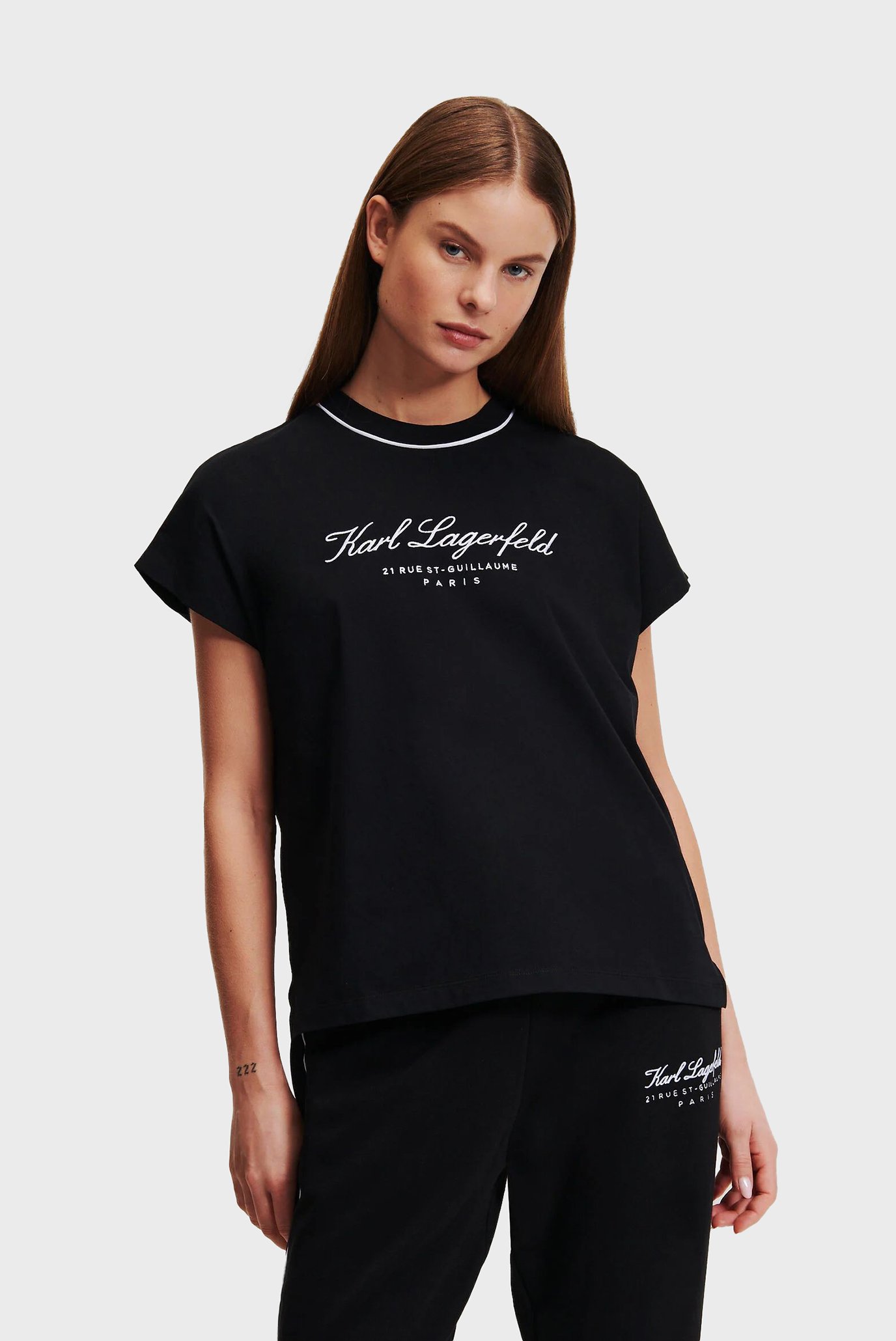 Женская черная футболка HOTEL KARL CAP SLEEVE T-SHIRT 1