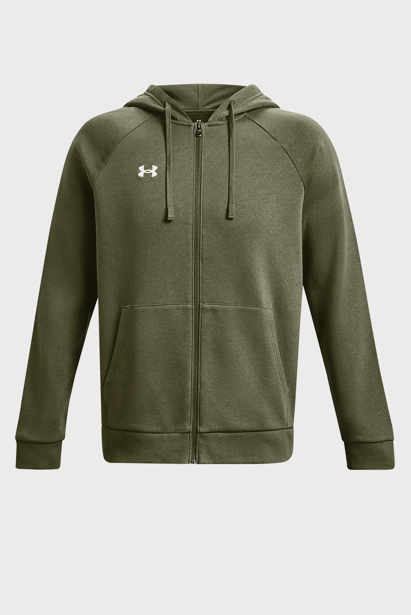 Чоловіче зелене худі UA Rival Fleece FZ Hoodie 5