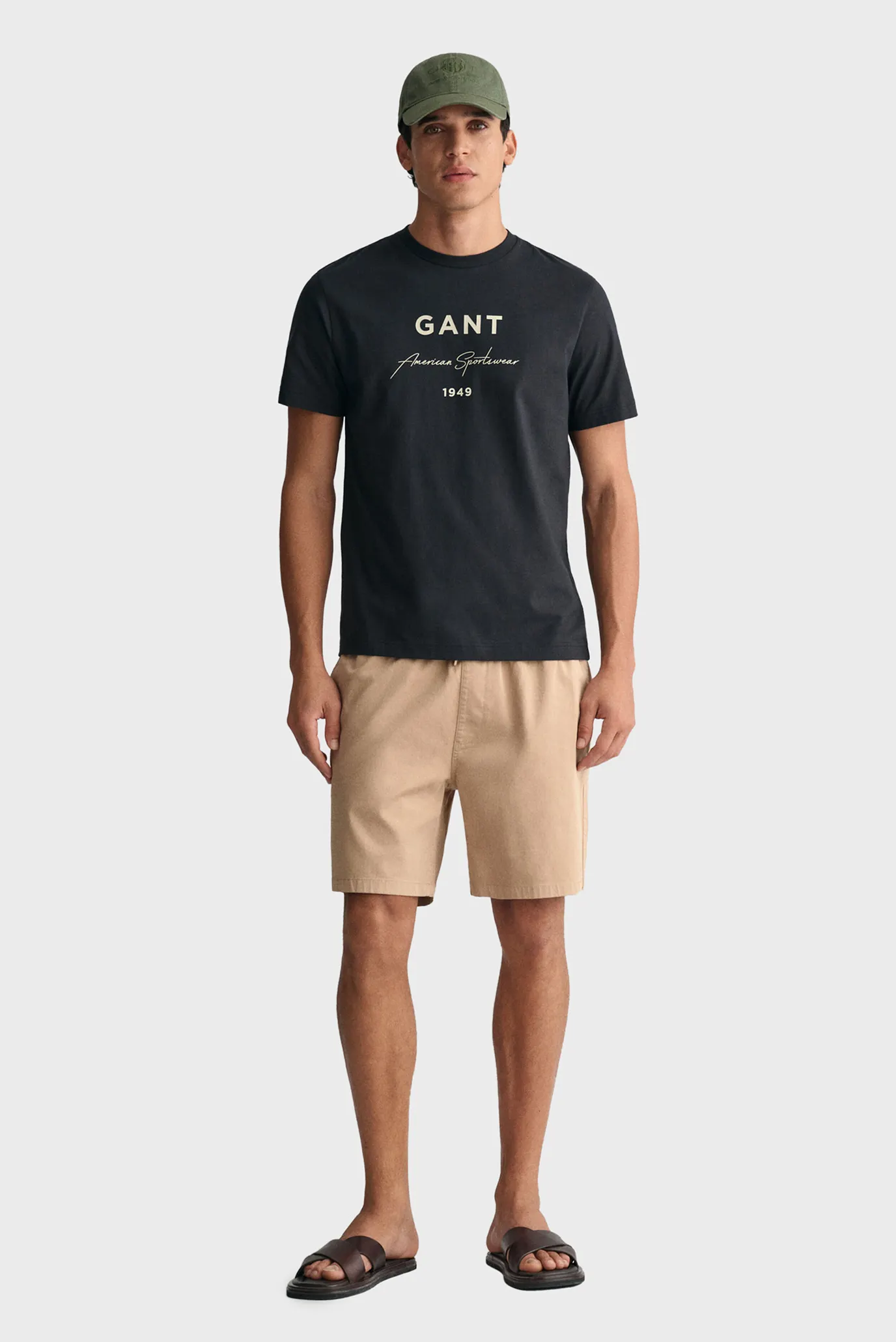 Мужские бежевые шорты DRAWSTRING LOGO 2