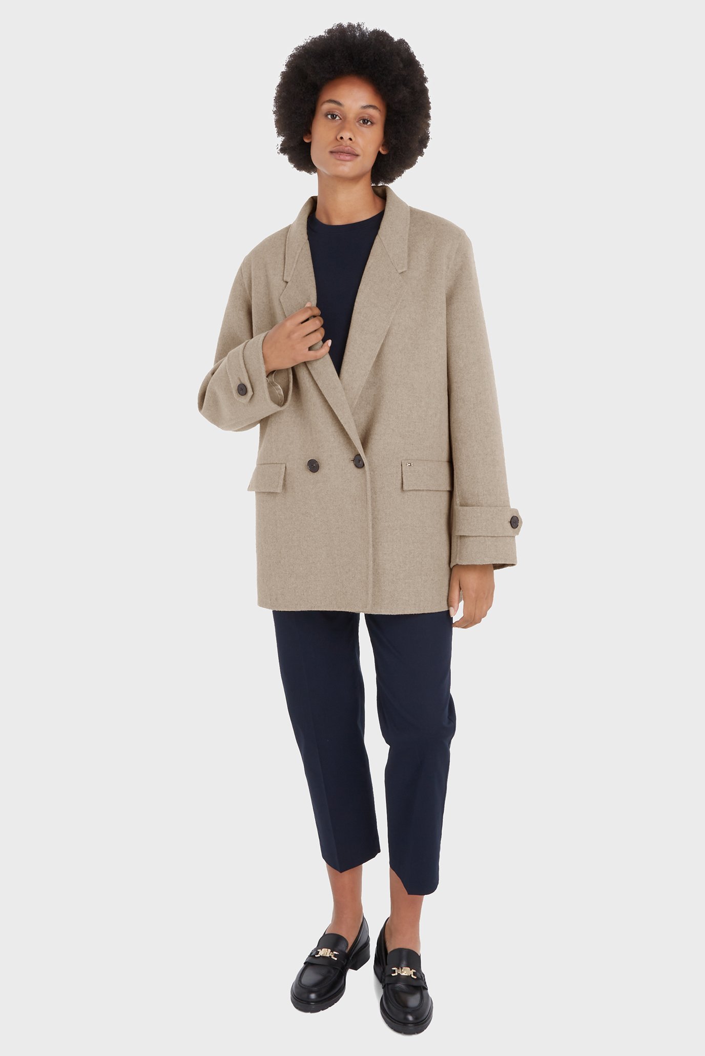Женское бежевое шерстяное пальто MD DF WOOL BLEND LONG JACKET Бежевый S-M Tommy Hilfiger WW0WW42341 Женское бежевое шерстяное пальто MD DF WOOL BLEND LONG JACKET Бежевый S-M Tommy Hilfiger WW0WW42341