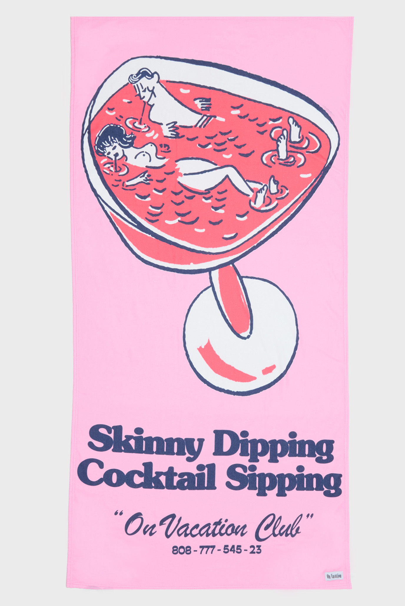 Розовое полотенце Skinny Dippin' Cocktail Sippin' 1