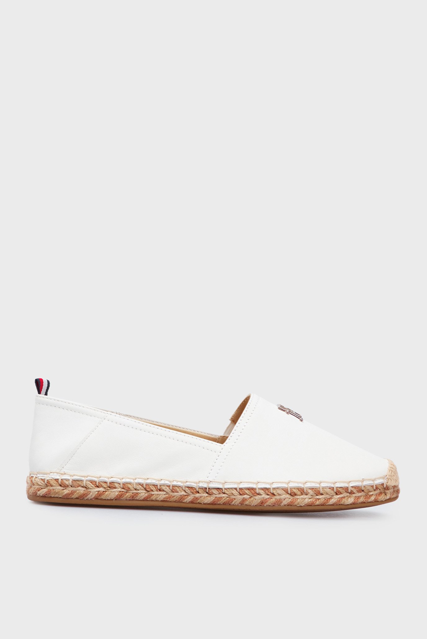 Женские белые кожаные эспадрильи TH LEATHER FLAT ESPADRILLE 1