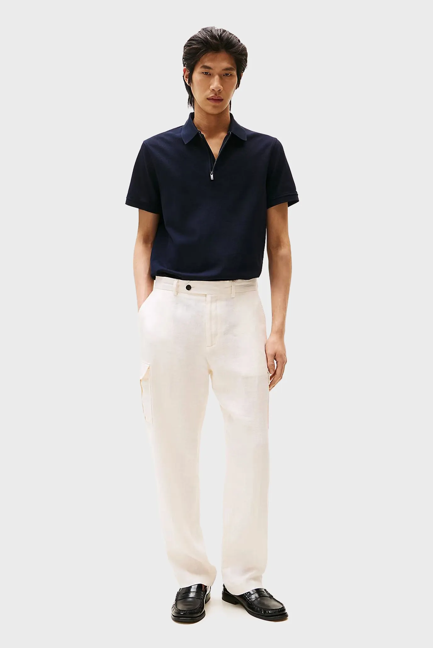 Чоловіче темно-синє поло PERFORMANCE ZIP 2