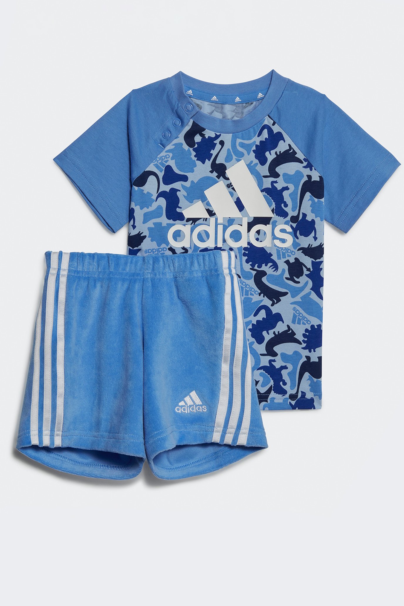 Детский голубой комплект одежды (футболка, шорты) Dino Camo Allover Print 1