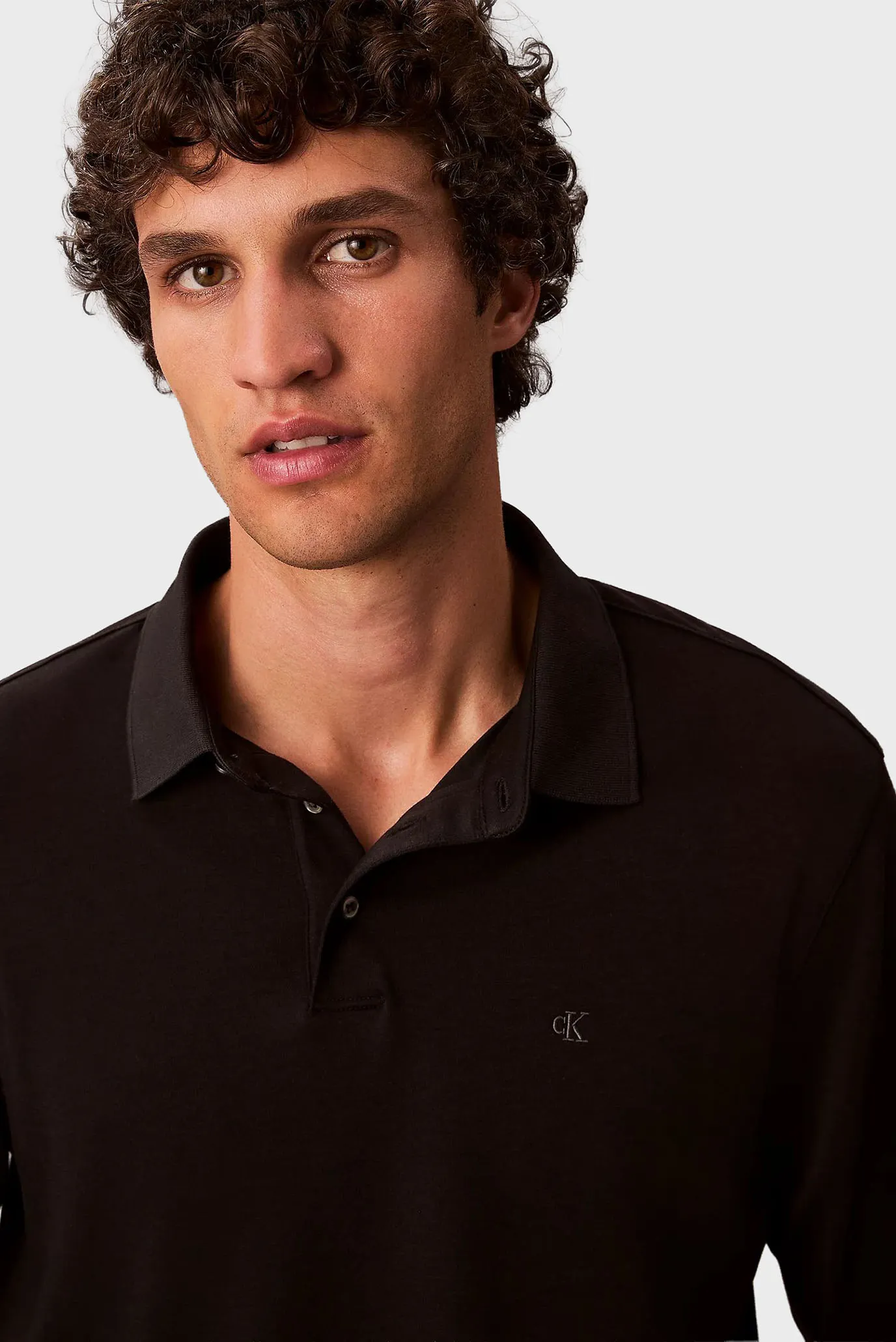 Мужское черное поло LS SUPIMA COTTON SOLID 4