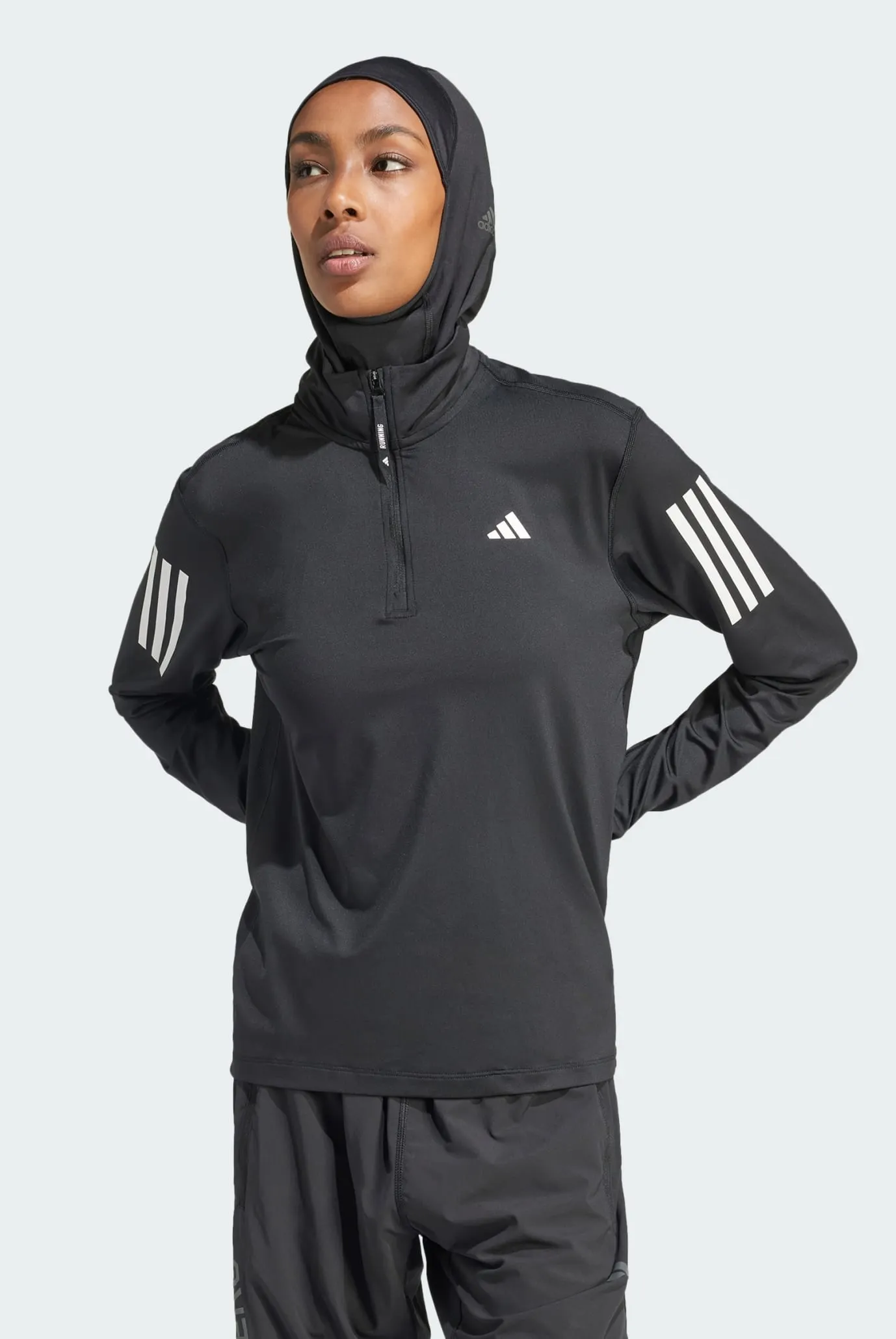 Жіночий чорний лонгслів Own the Run Half-Zip 1