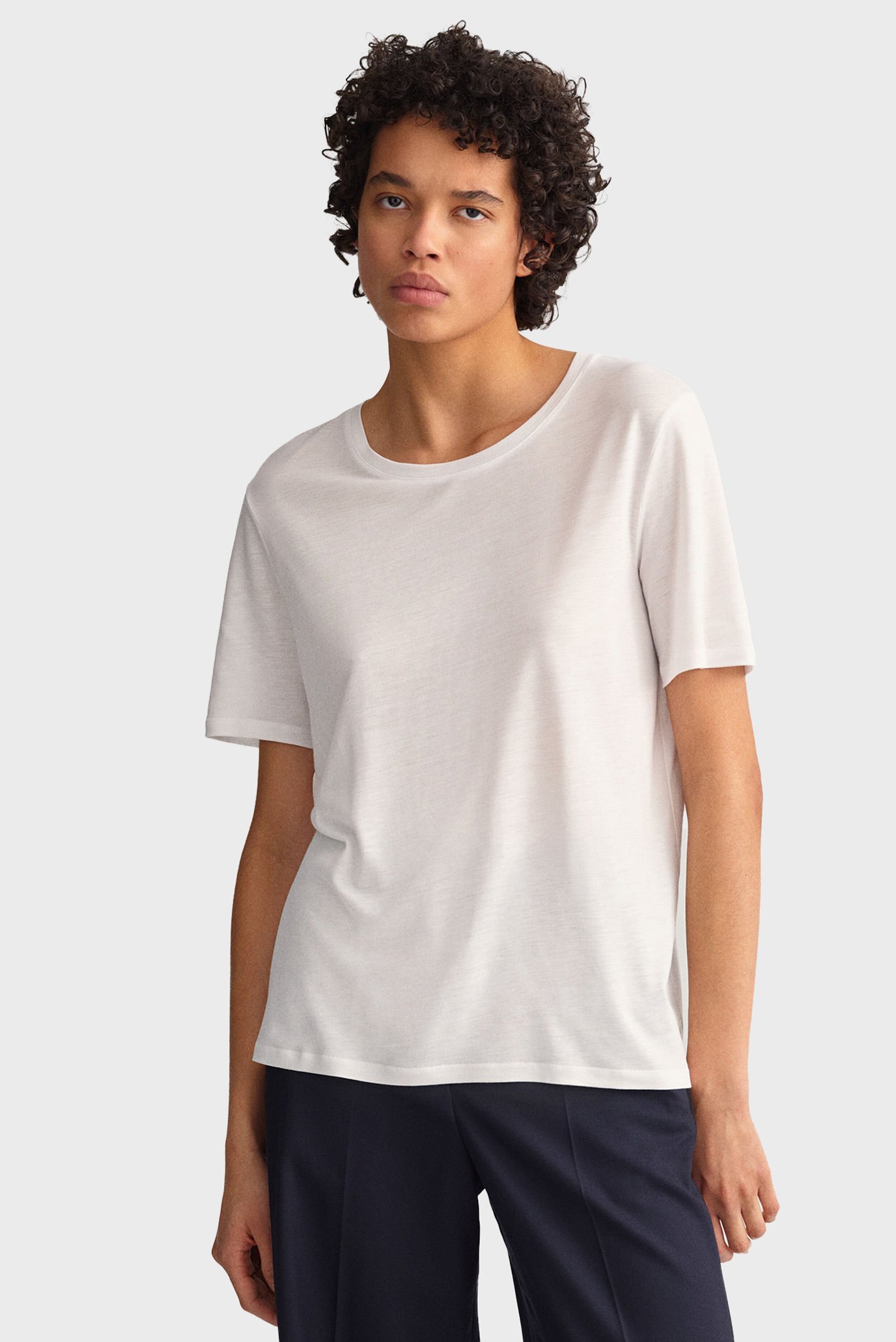 Женская белая футболка REL DRAPED 1