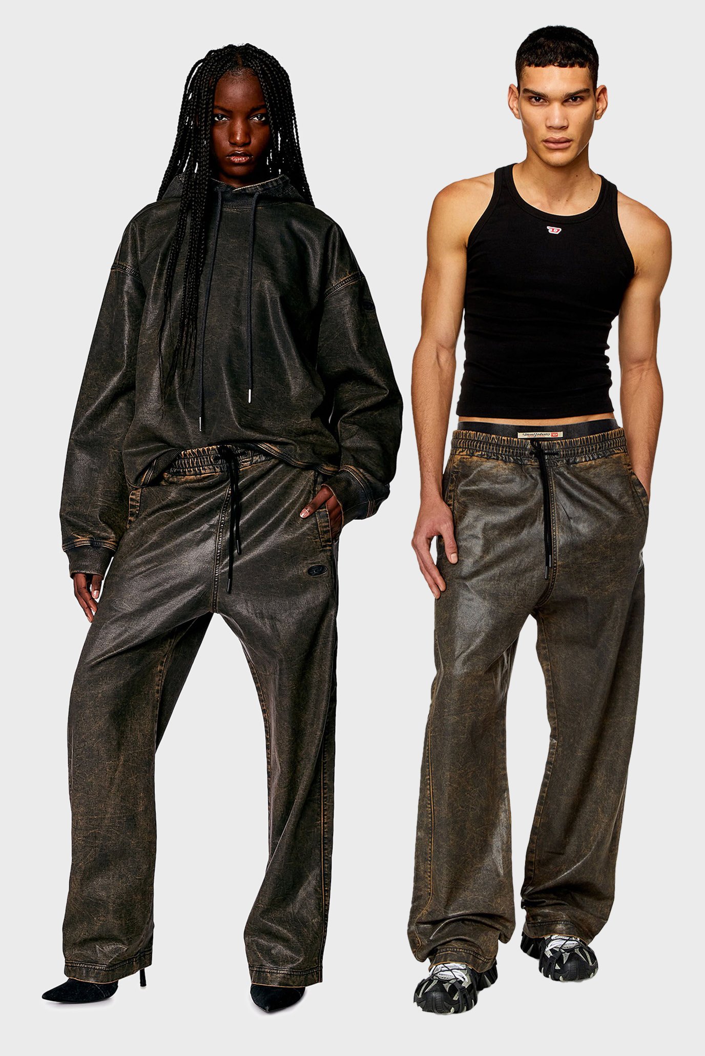 Темно-коричневые джинсы D-MARTIANS-S TRACK (унисекс) 1