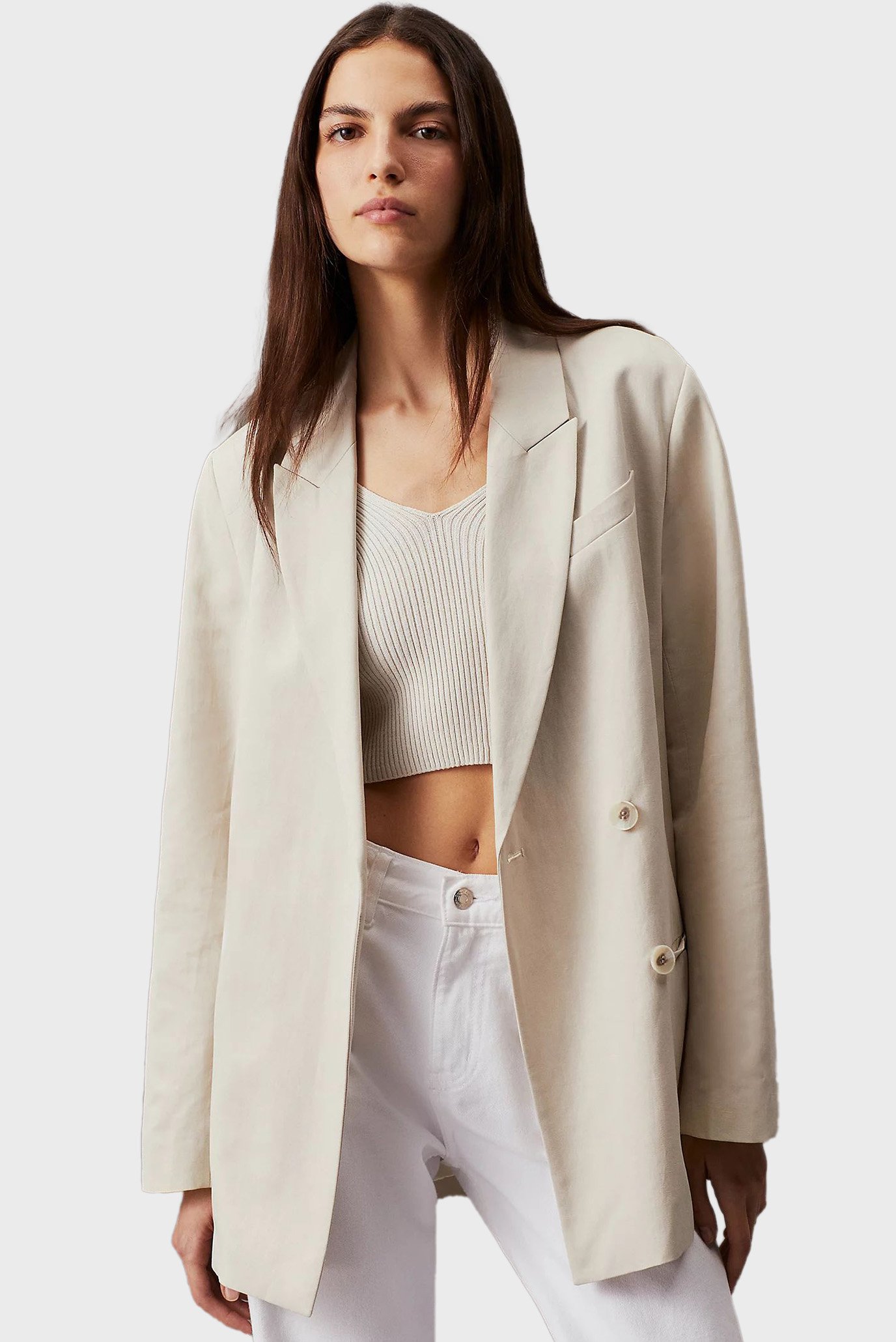 Жіночий сірий жакет LINEN TAILORED RELAXED BLAZER 1