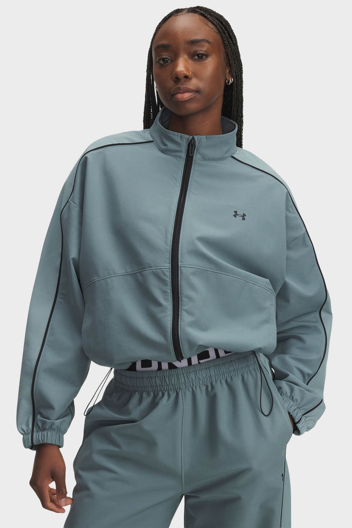 Женская голубая ветровка UA Rival Swoven Jacket Голубой M Under Armour 6003715-587 Женская голубая ветровка UA Rival Swoven Jacket Голубой M Under Armour 6003715-587