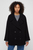 Женское черное шерстяное пальто
