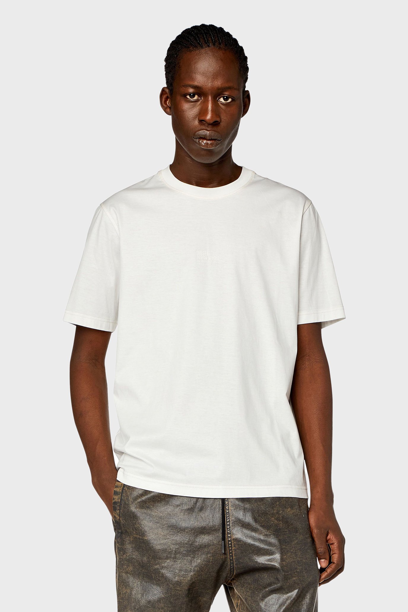 Мужская белая футболка T-MUST-SLITS-N2 1