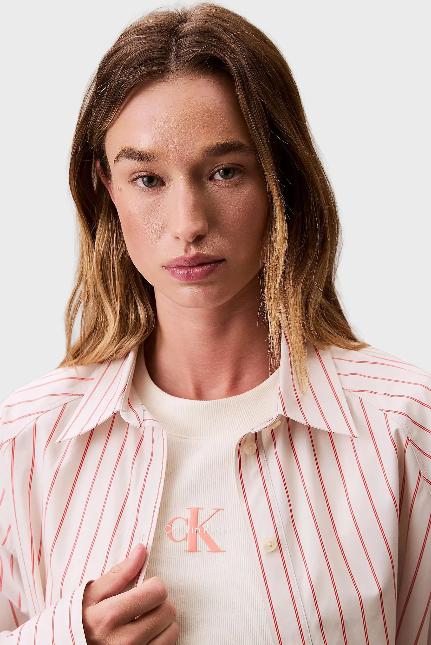 Женская белая рубашка в полоску STRIPE 4