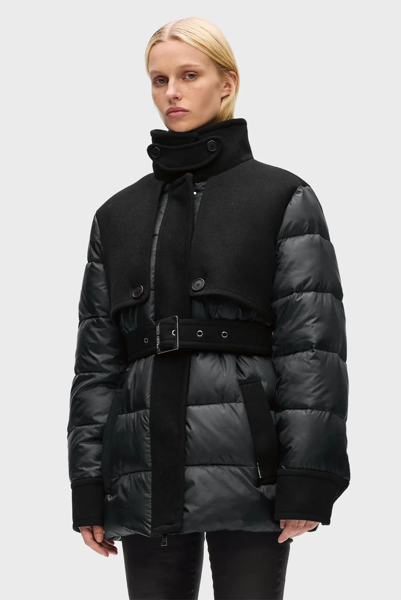 Жіноча чорна куртка mix media Karl Lagerfeld A4W15038 — MD-Fashion