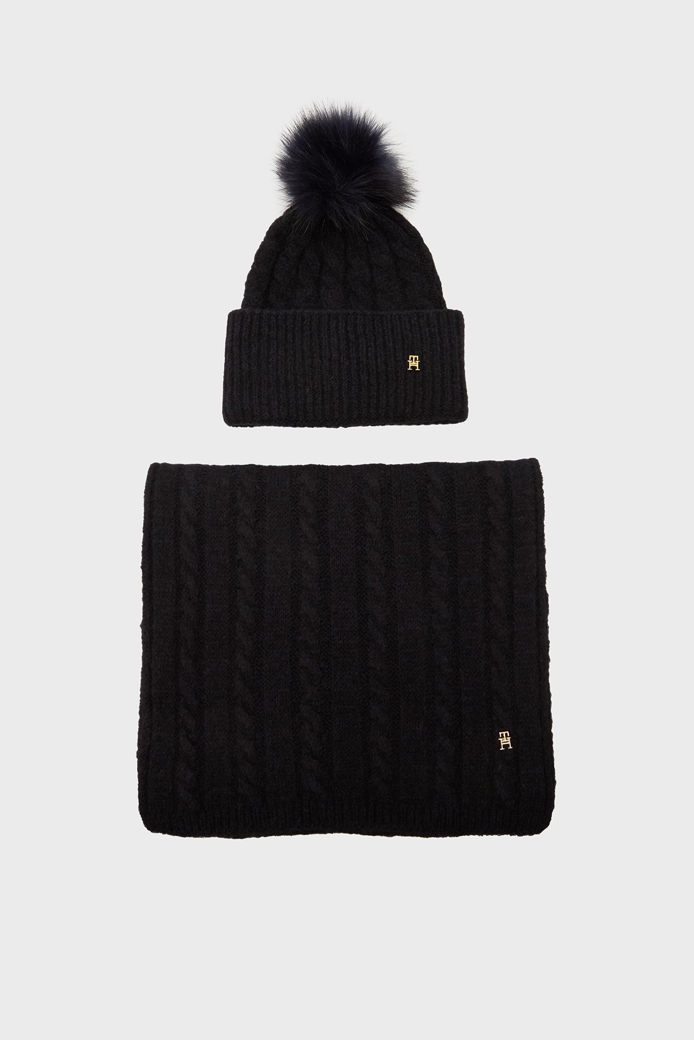 Женский набор аксессуаров (шапка, шарф) TH TIMELESS BEANIE POM&SCARF GP 1