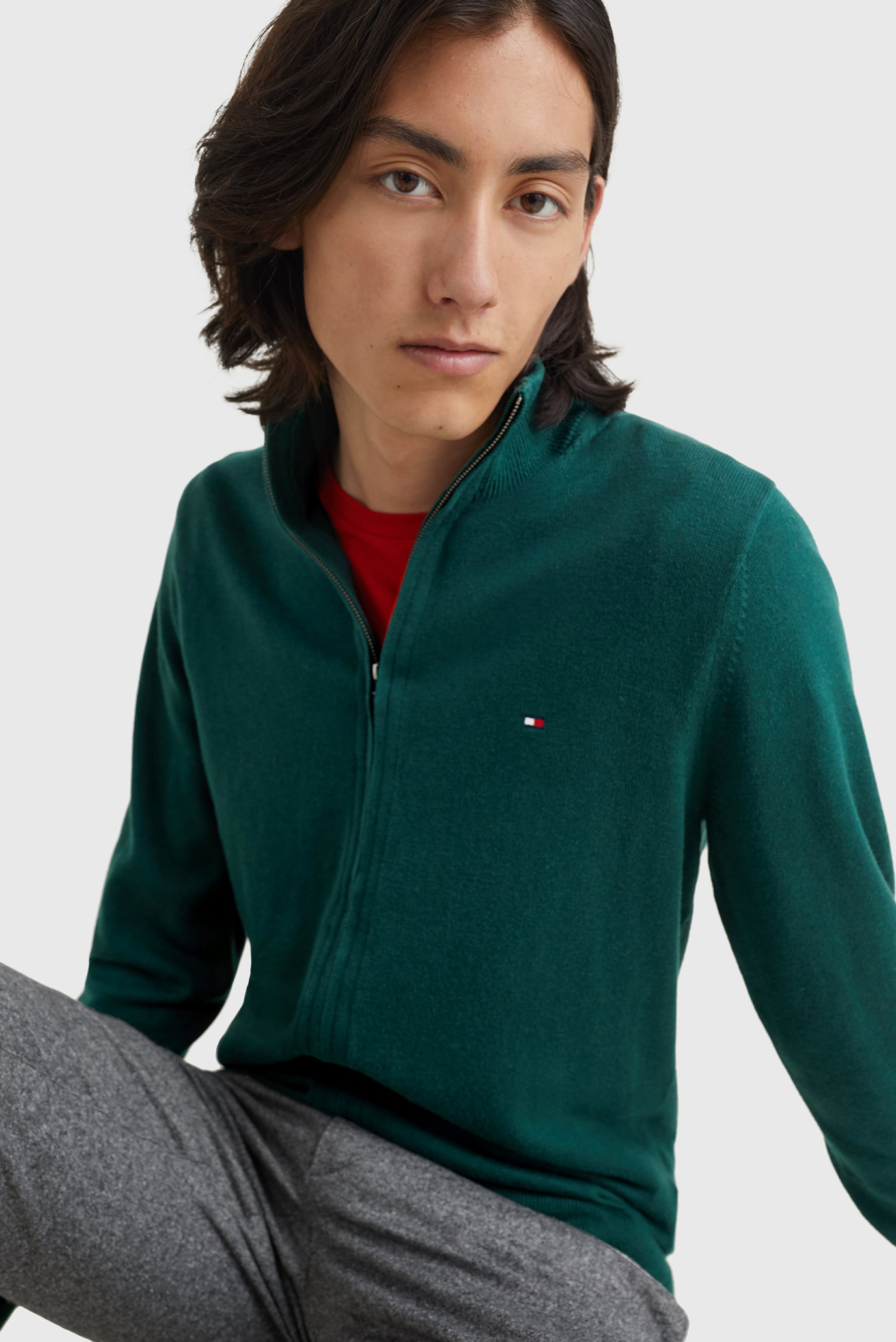 Мужская зеленая кофта Tommy Hilfiger MW0MW28050 — MD-Fashion