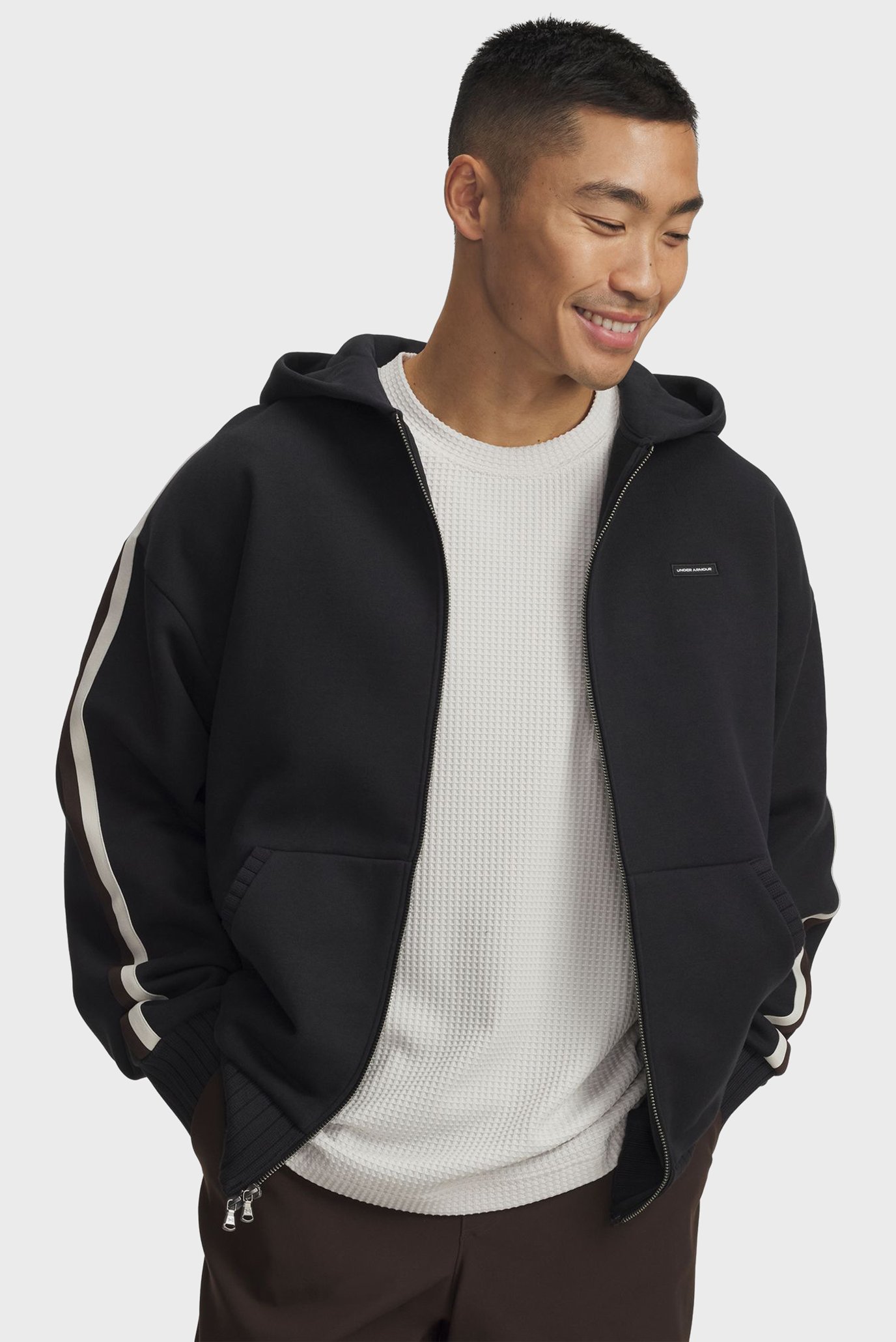 Мужское черное худи UA Icon Heavy Rib FZ Черный L Under Armour 6003937-001 Мужское черное худи UA Icon Heavy Rib FZ Черный L Under Armour 6003937-001