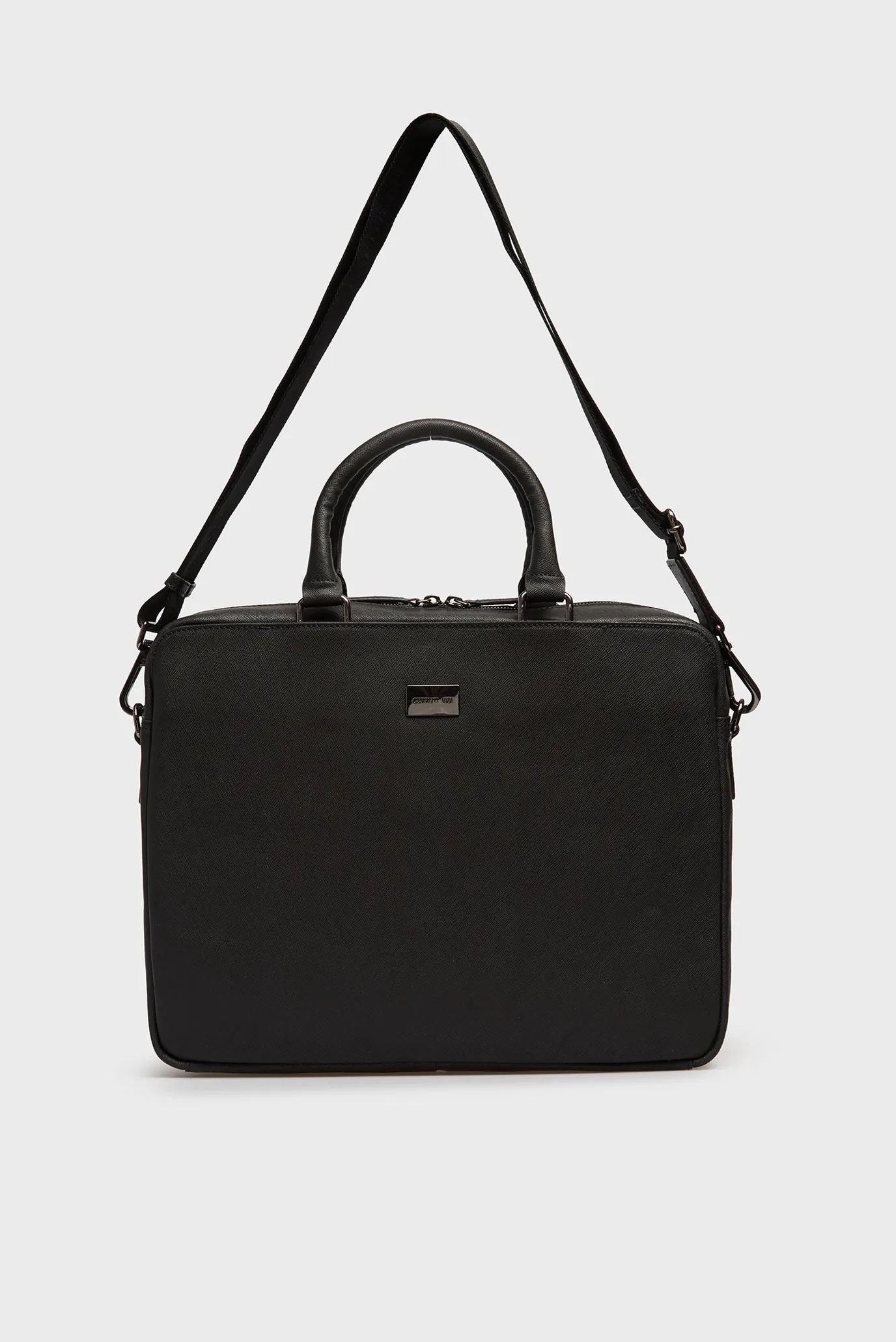 Чоловіча чорна шкіряна сумка для ноутбука OLIVIER 5