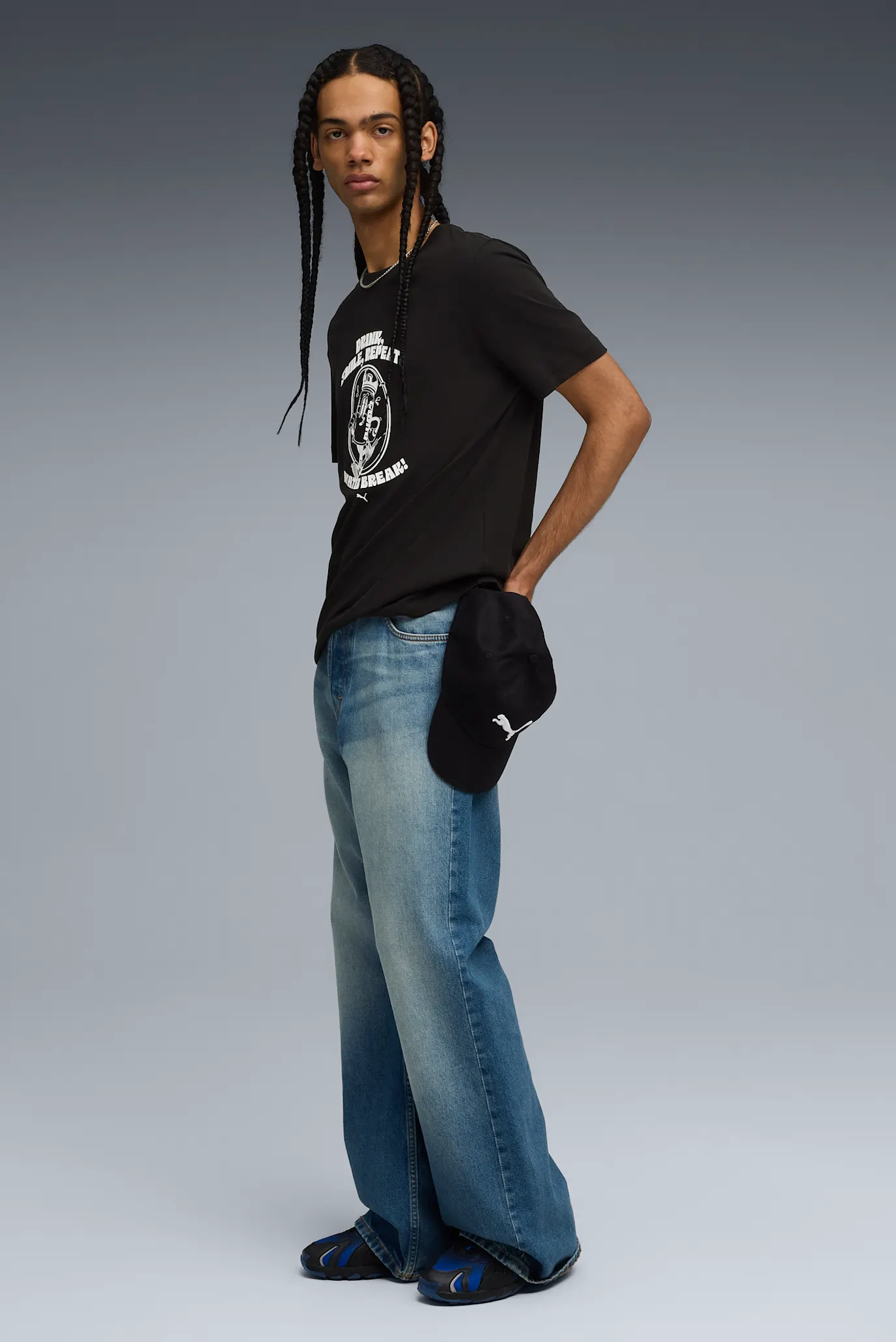 Мужская черная футболка Graphic Water Tee Men 2