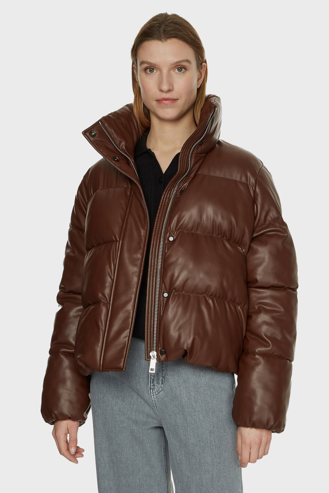Женская коричневая куртка PU PADDED PUFFER JACKET Коричневый L Calvin Klein K20K204949 Женская коричневая куртка PU PADDED PUFFER JACKET Коричневый L Calvin Klein K20K204949