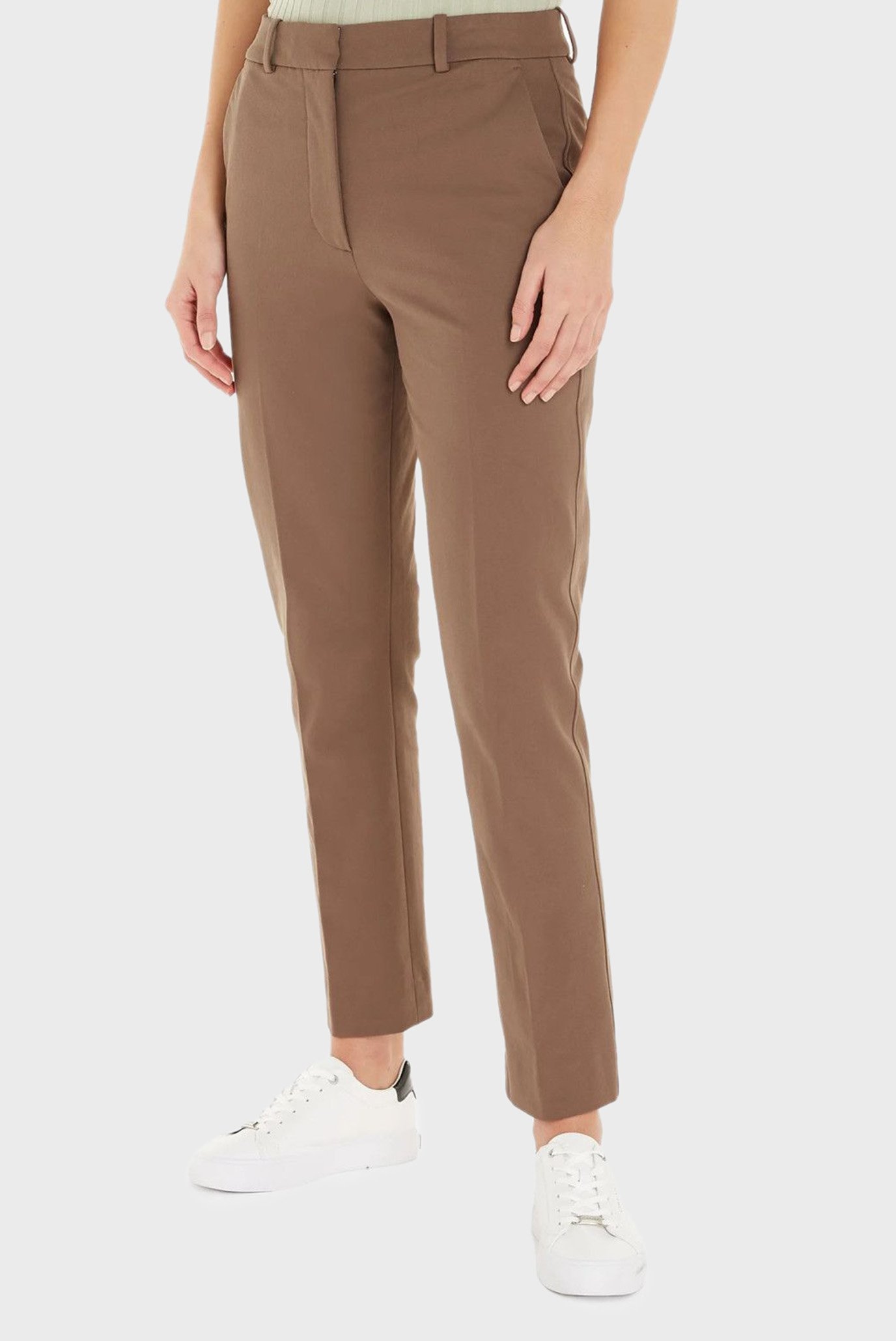 Жіночі коричневі брюки STRETCH GABARDINE SLIM CROPPED 1