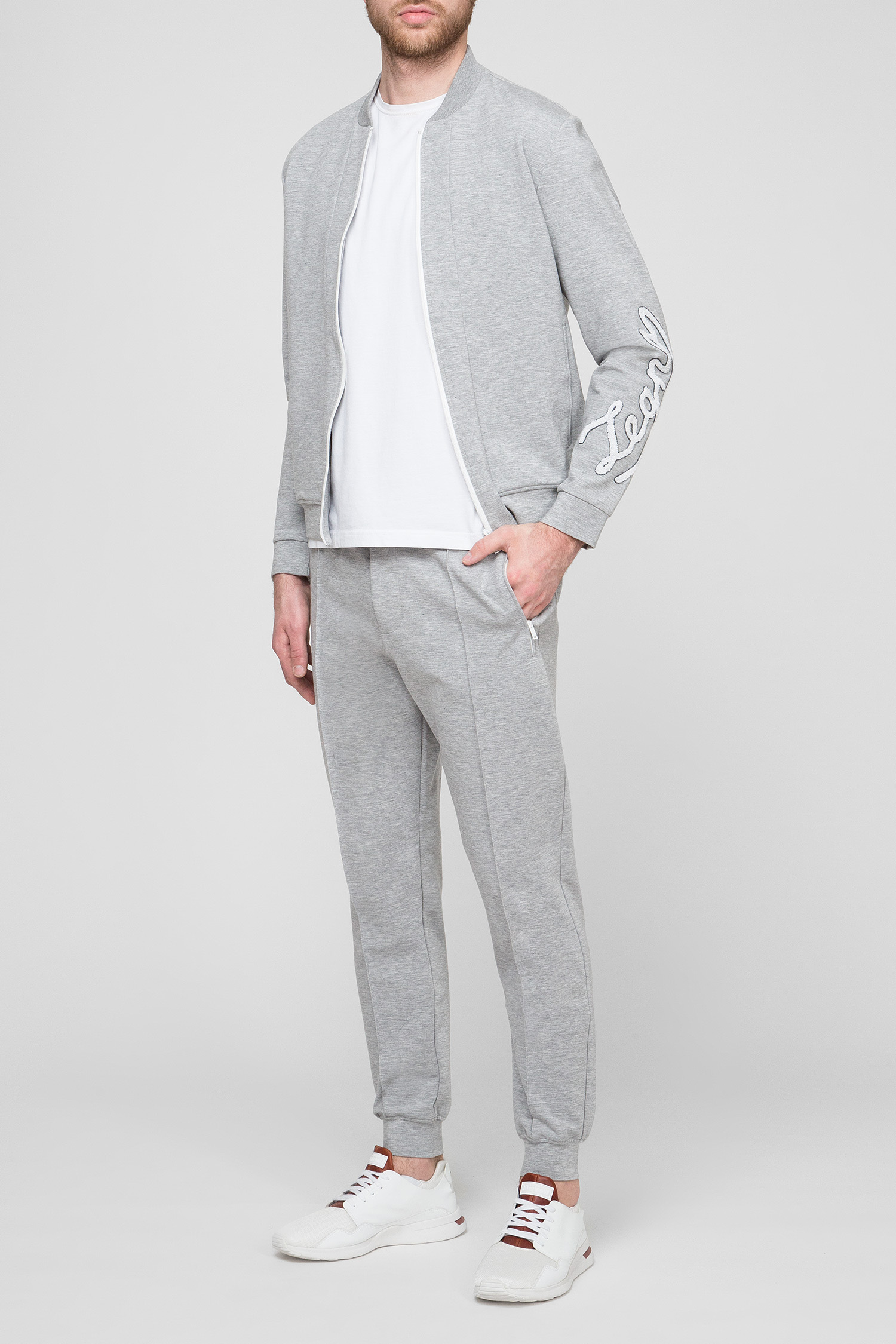 Чоловічий сірий спортивний костюм (кофта, штани) 1