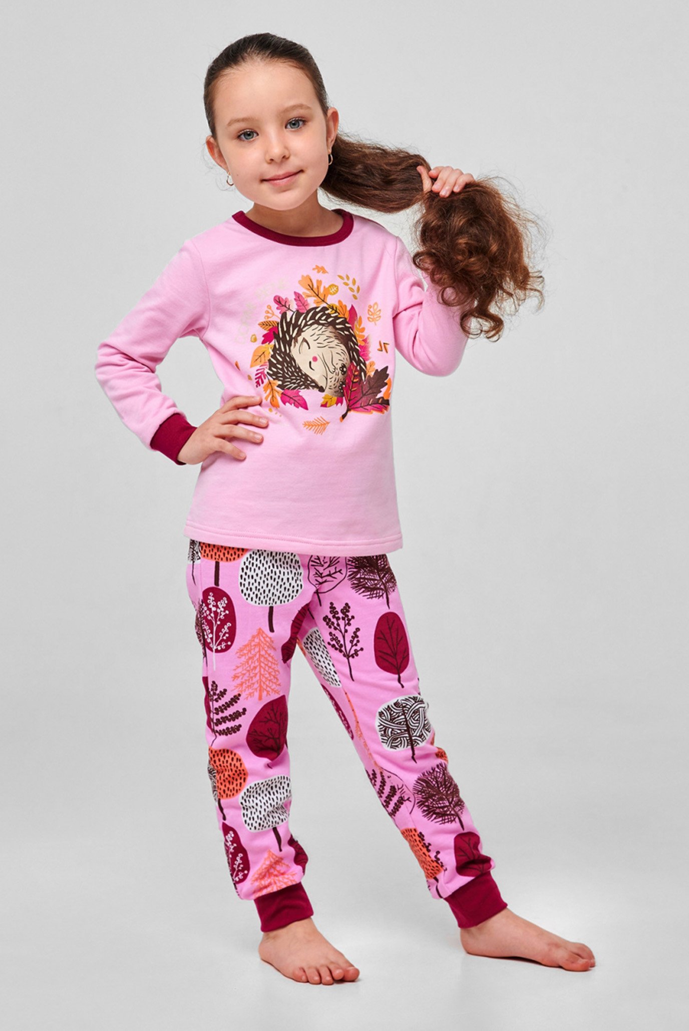 Дитяча рожева піжама (світшот, брюки) 1
