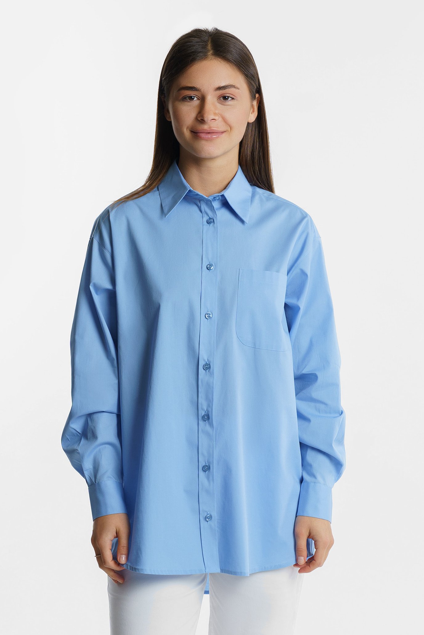 Жіноча блакитна сорочка 1
