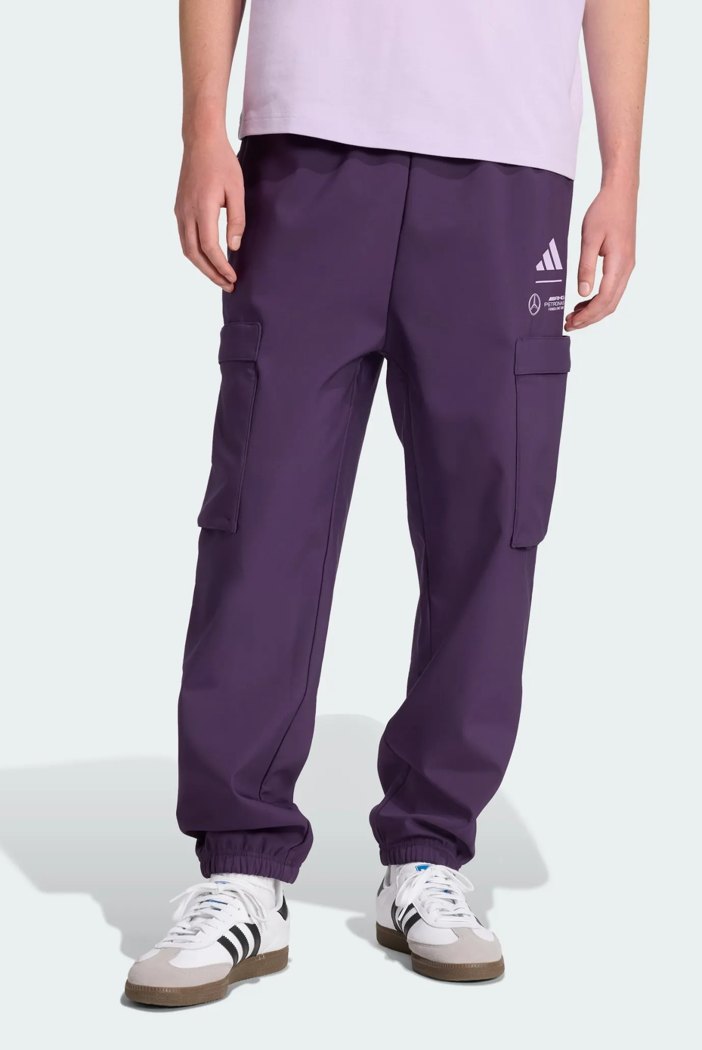 Мужские фиолетовые спортивные брюки Mercedes - AMG Petronas Formula One Team Premium Woven 1