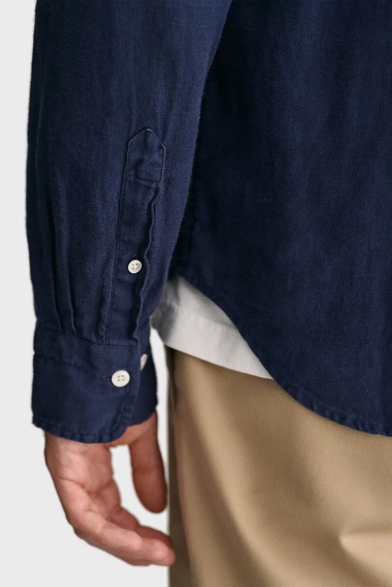 Мужская темно-синяя льняная рубашка REG GMNT DYED LINEN 6