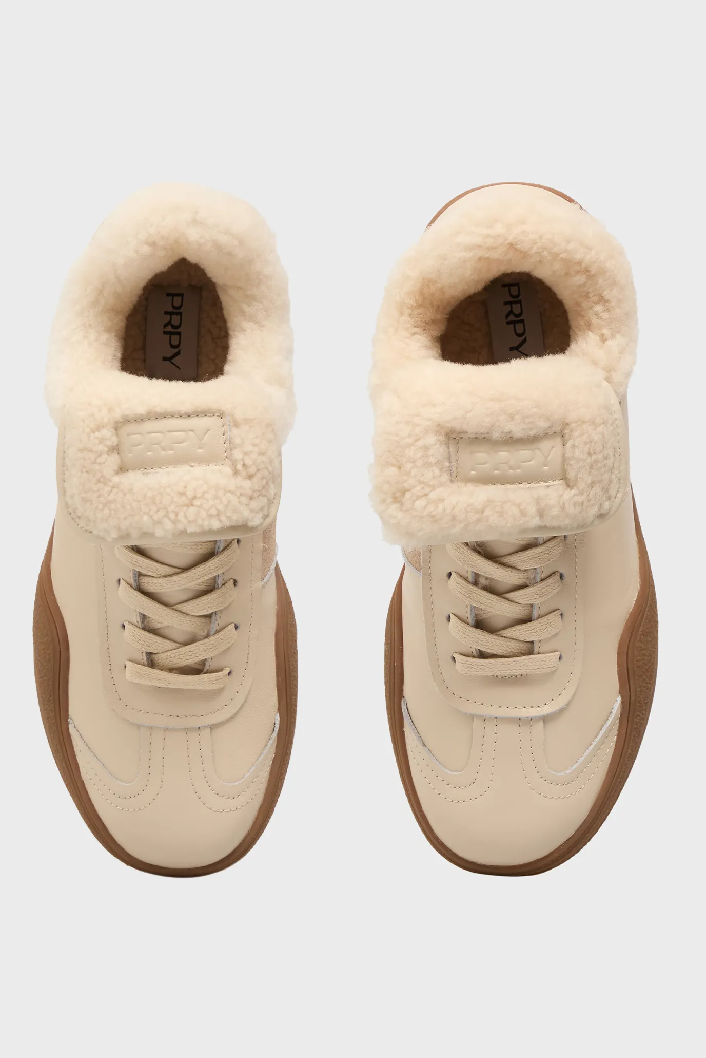 Женские бежевые кожаные кроссовки Berenice 4