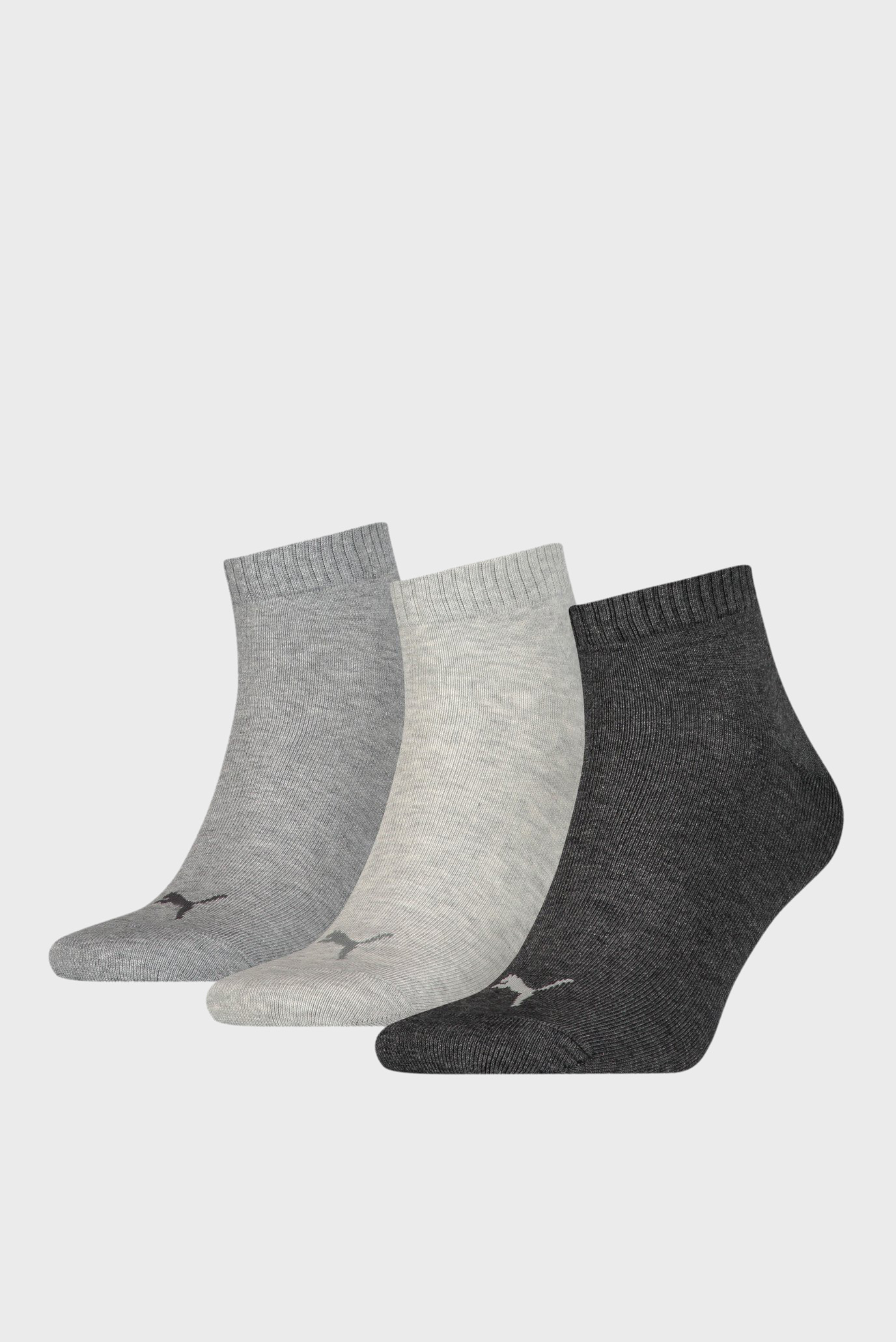 Сірі шкарпетки (3 пари) PUMA UNISEX QUARTER PLAIN 1