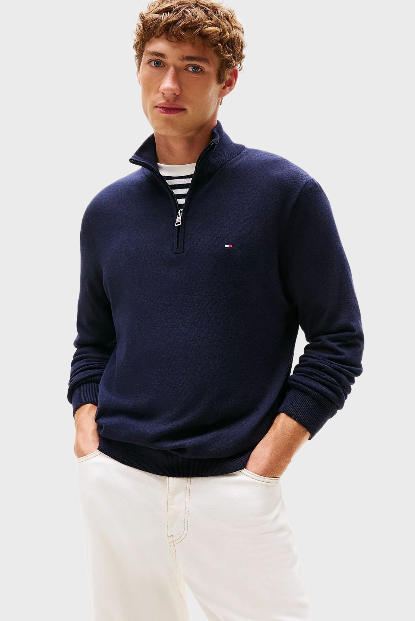 Мужская темно-синяя кофта ESSENTIAL Синий M Tommy Hilfiger MW0MW37331 Мужская темно-синяя кофта ESSENTIAL Синий M Tommy Hilfiger MW0MW37331
