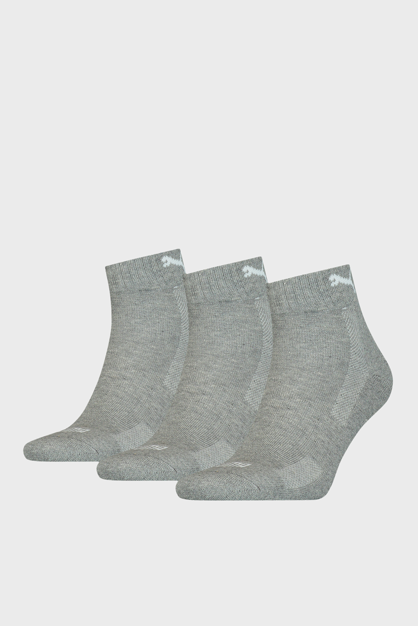 Серые носки (3 пары) Unisex Cushioned Quarter Socks 1