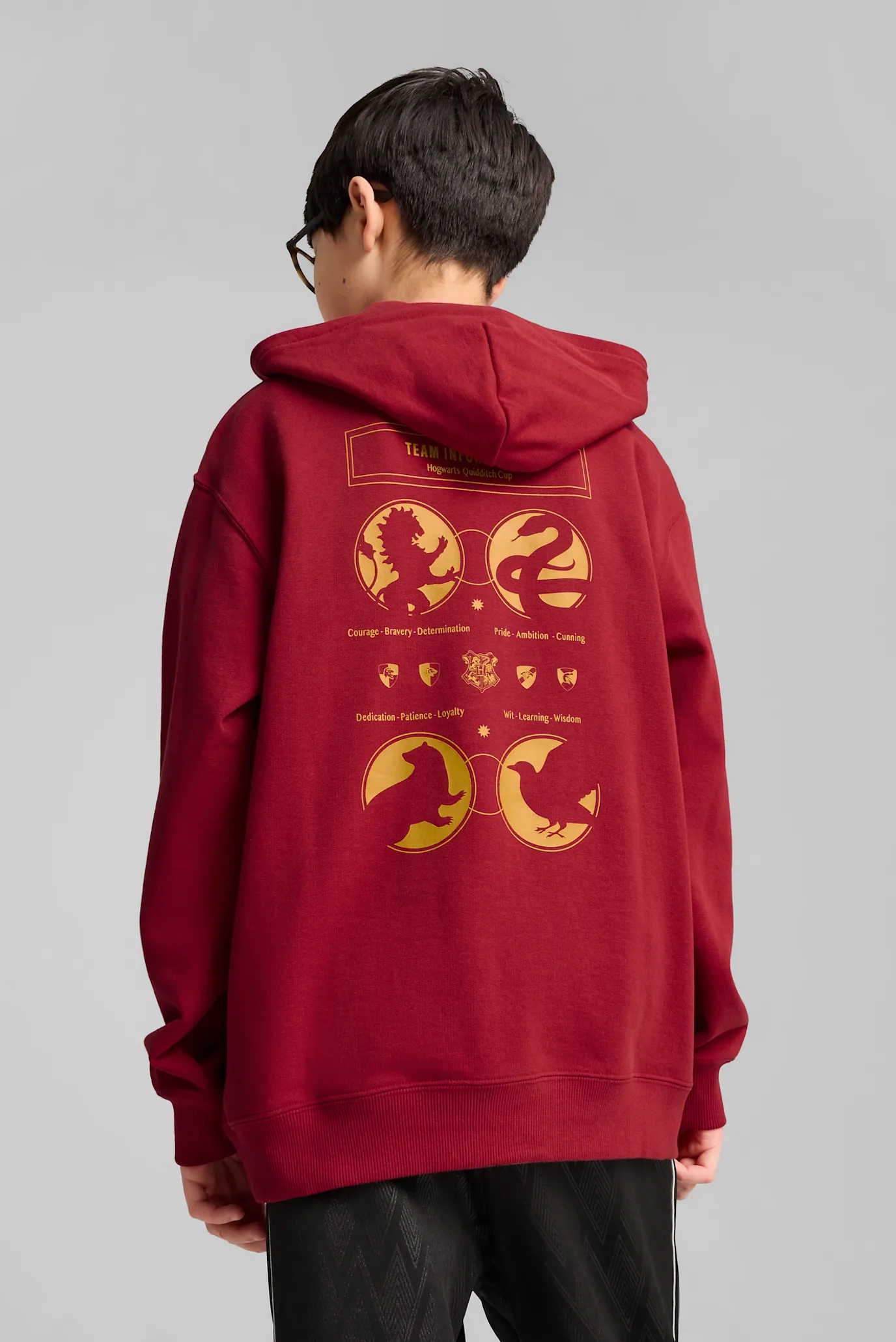 Детское красное худи PUMA x HARRY POTTER Relaxed Graphic Hoodie Youth 3