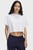 Женская белая футболка UA W VARSITY MIX HW SS CROP