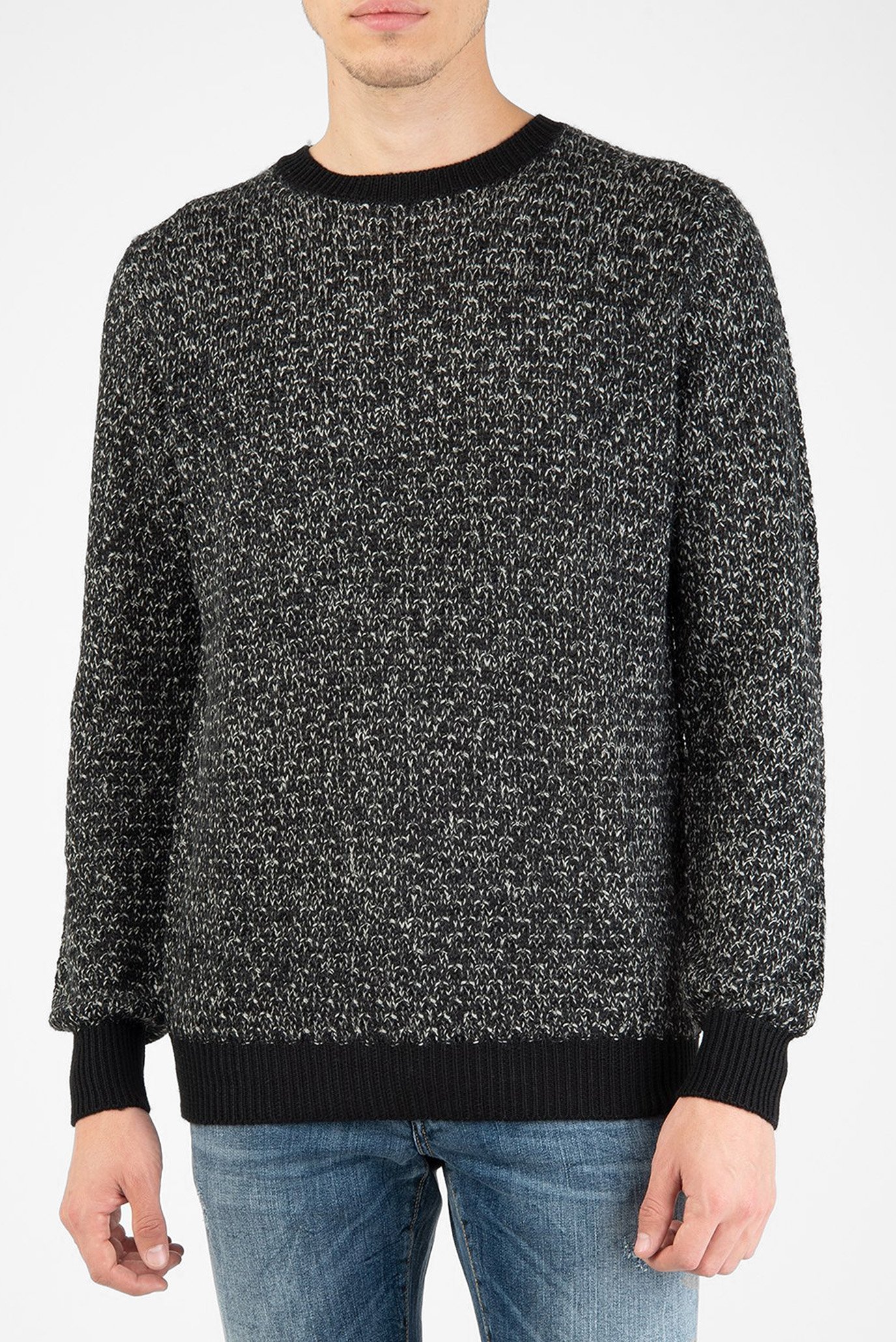 Мужской темно-серый шерстяной свитер 1
