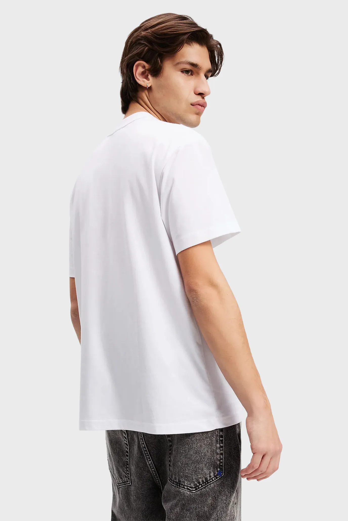 Мужская белая футболка reg rubber patch tee 3