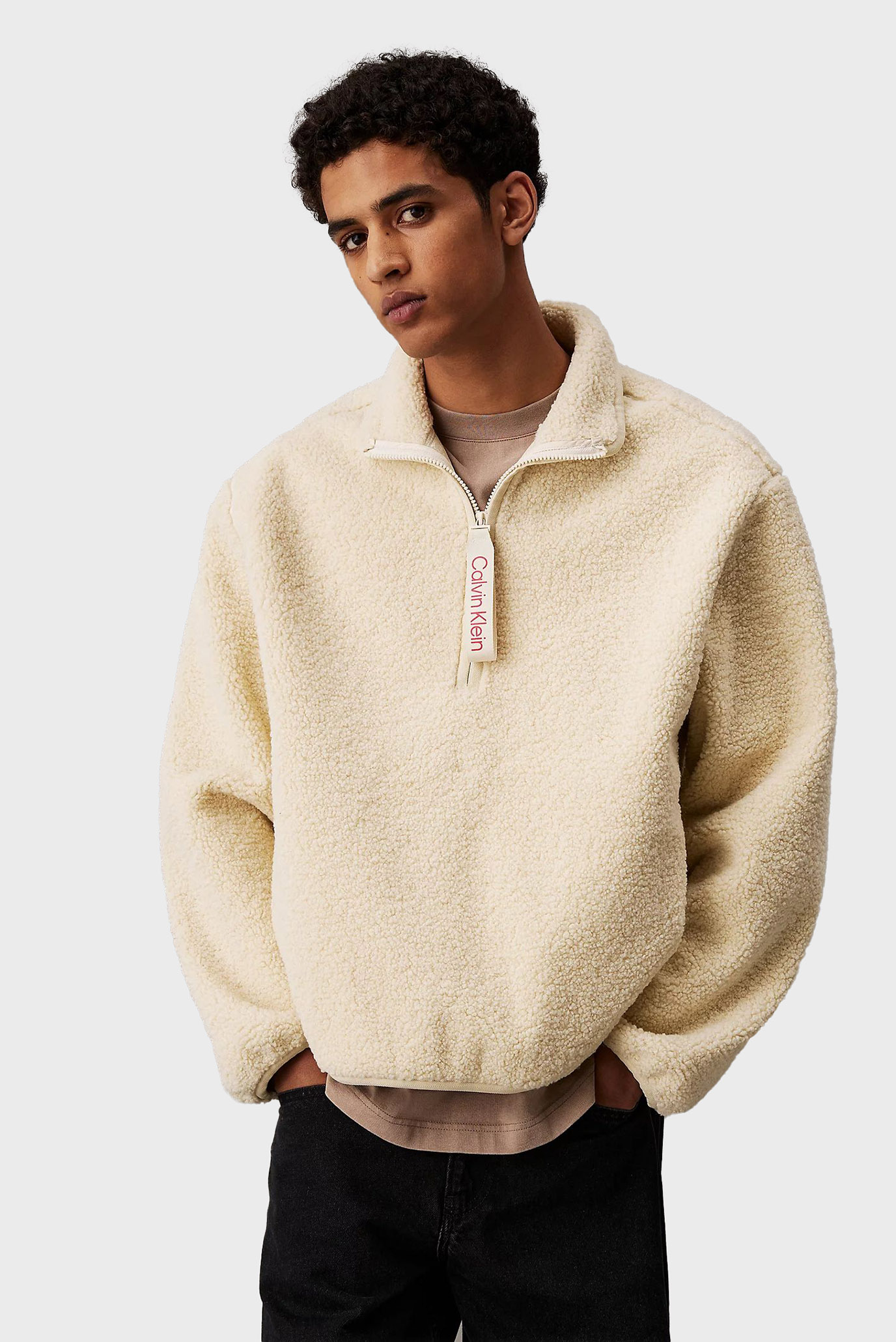 Мужская бежевая кофта HALF ZIP SHERPA 1